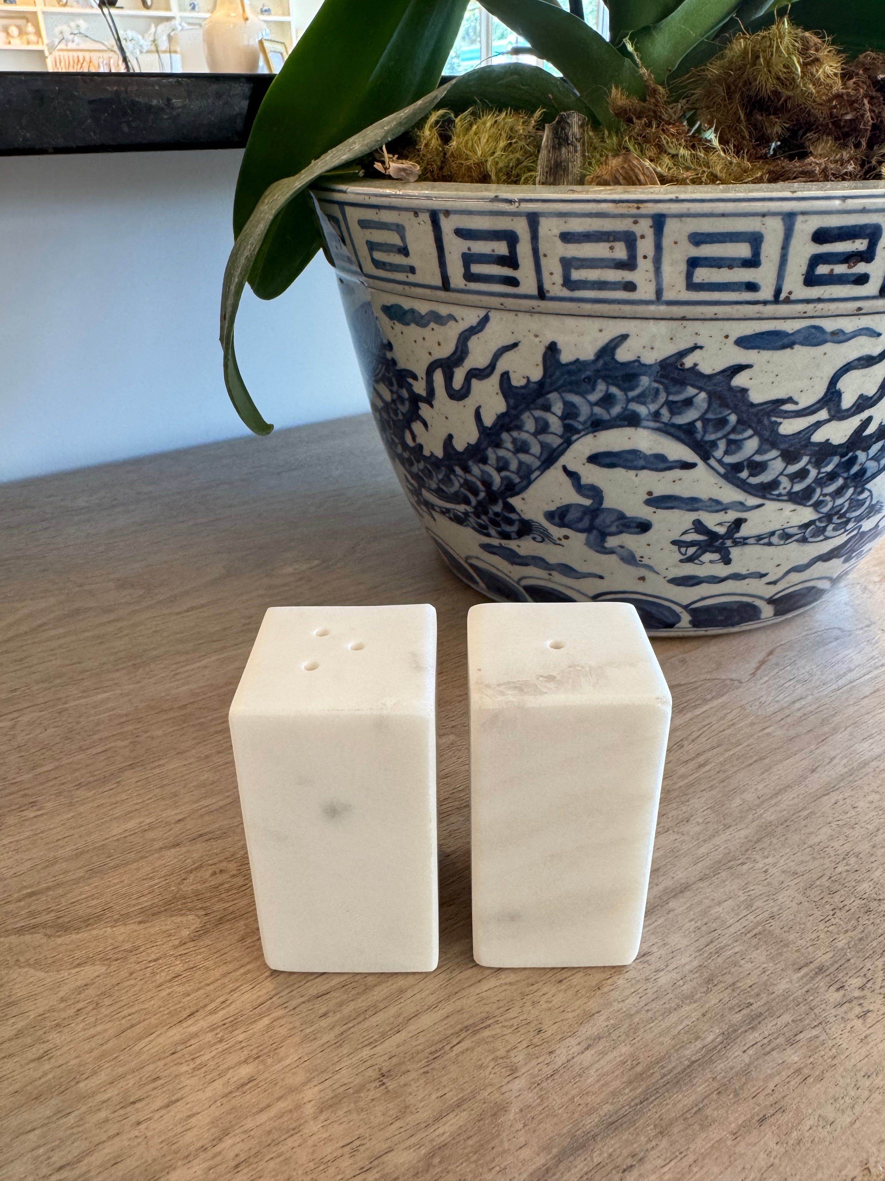 Square Marble Salt & Pepper Shaker Set