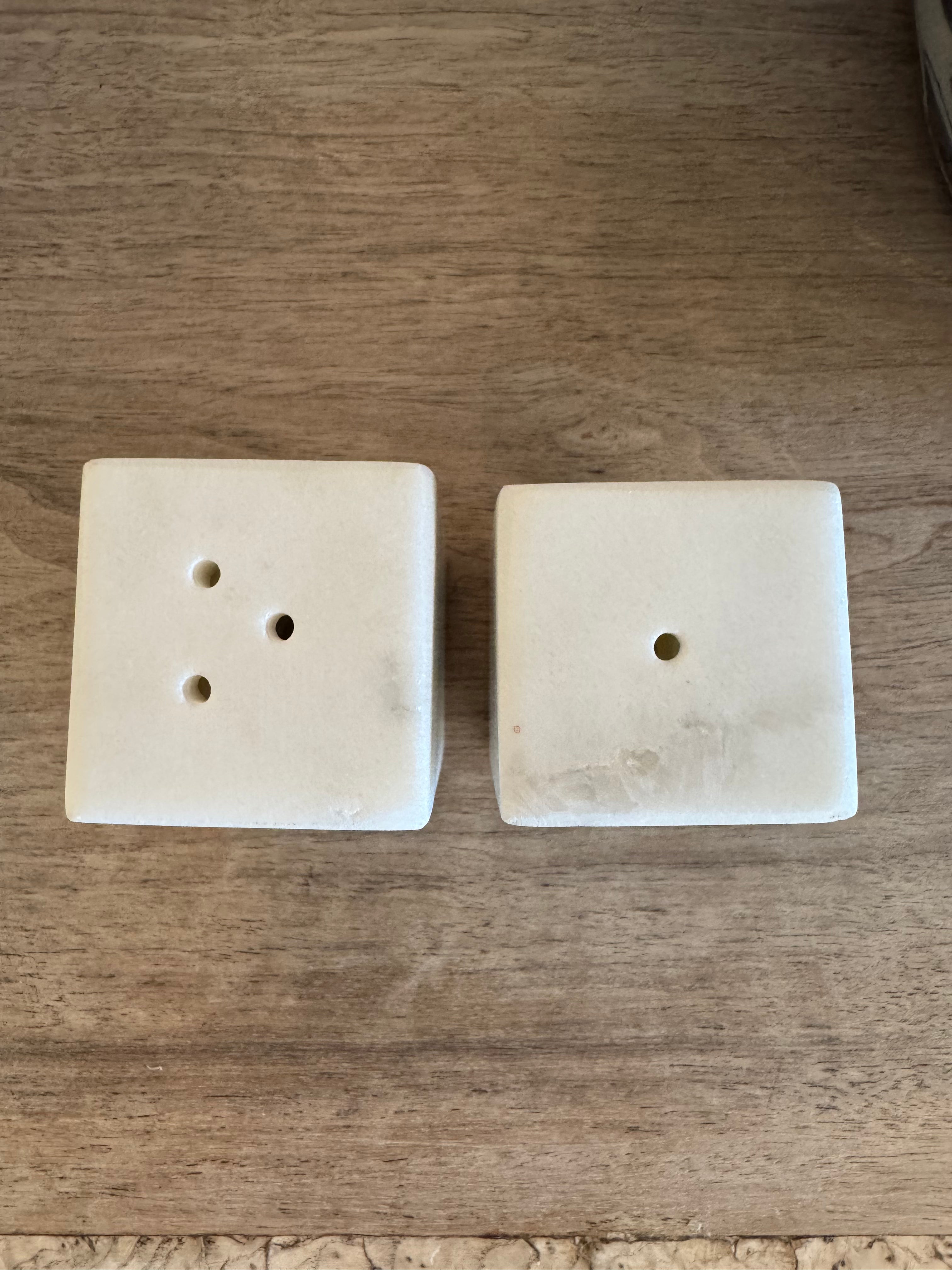 Square Marble Salt & Pepper Shaker Set