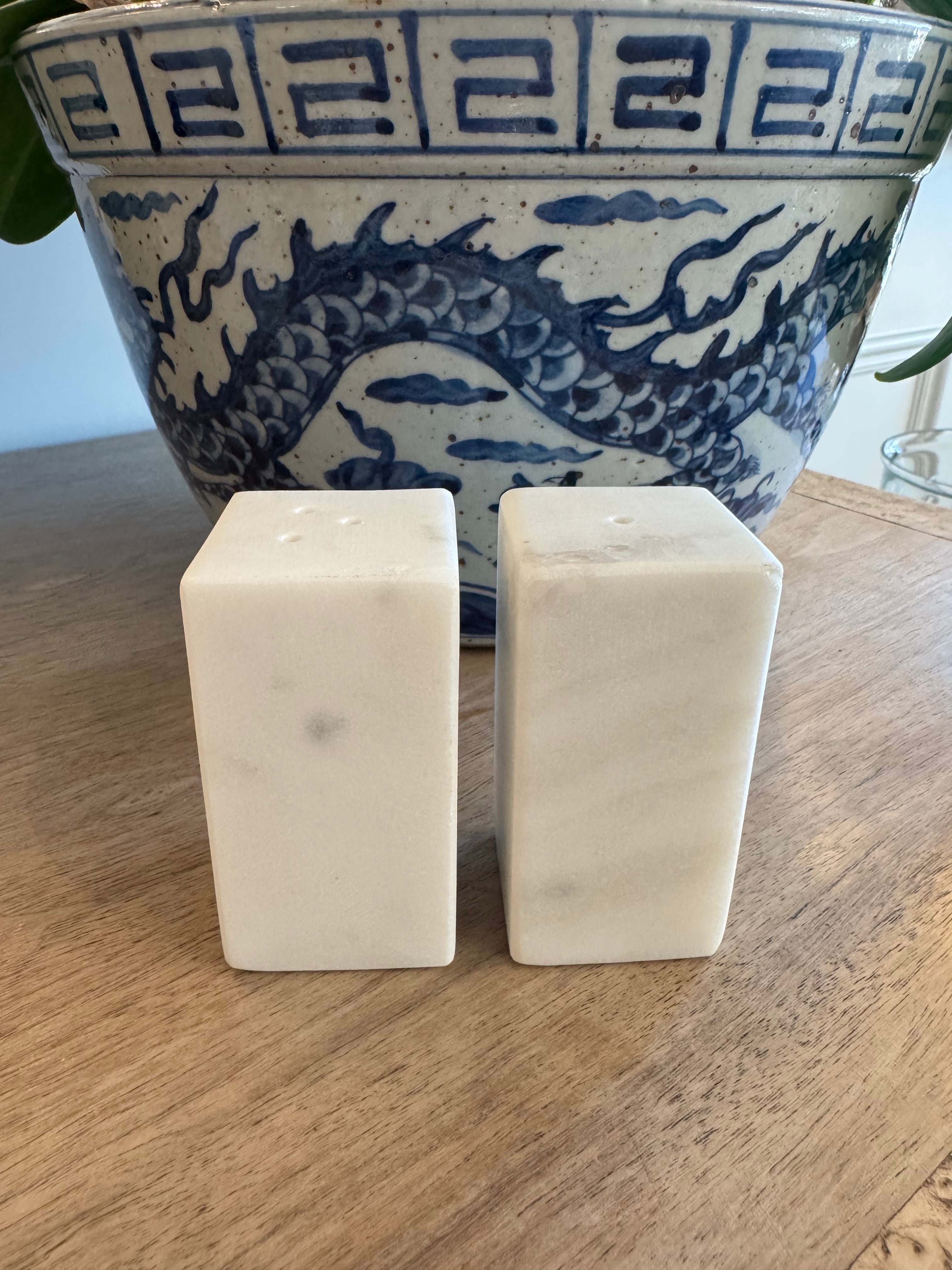 Square Marble Salt & Pepper Shaker Set