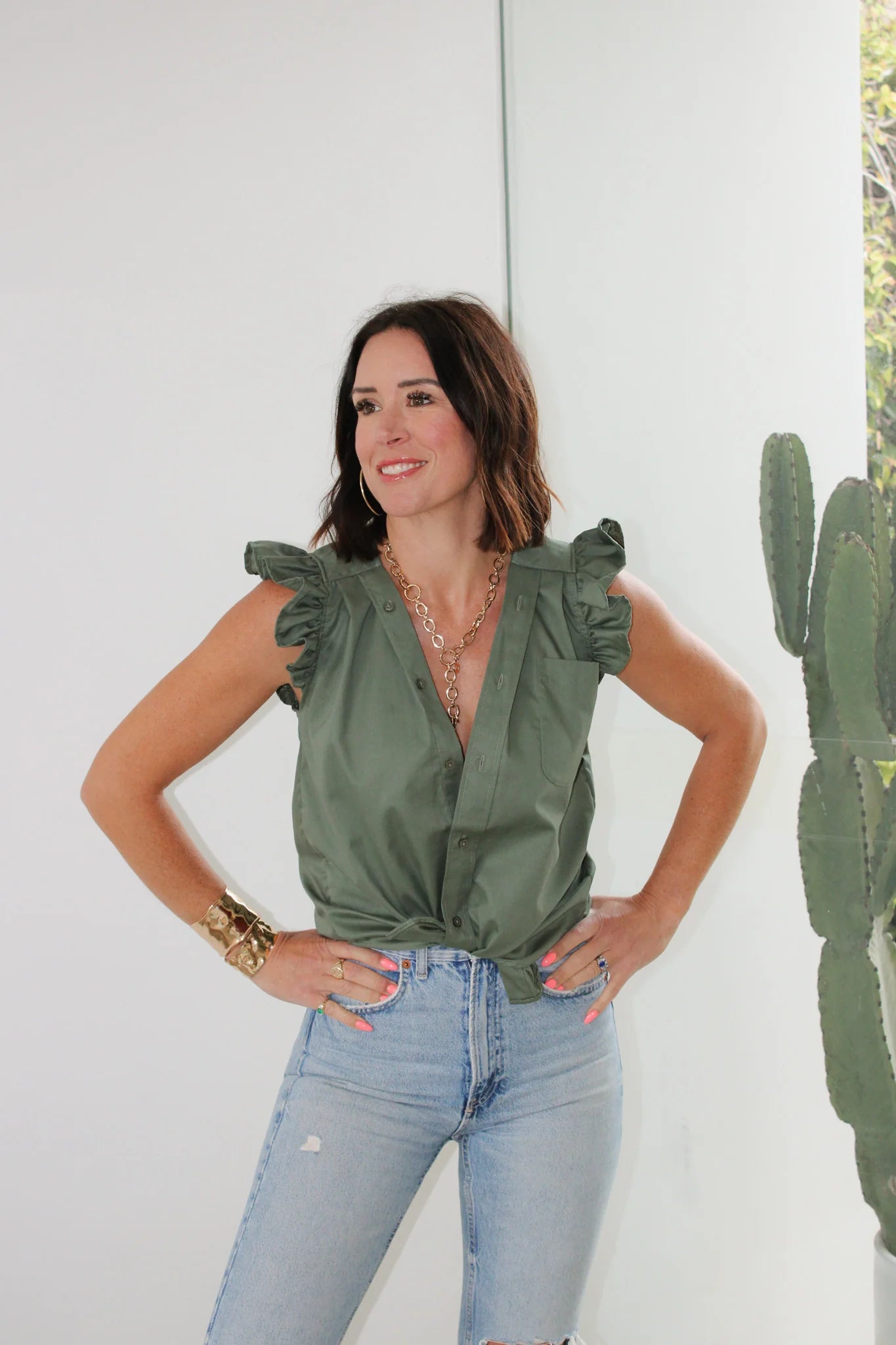 Olivia in Olive Green
