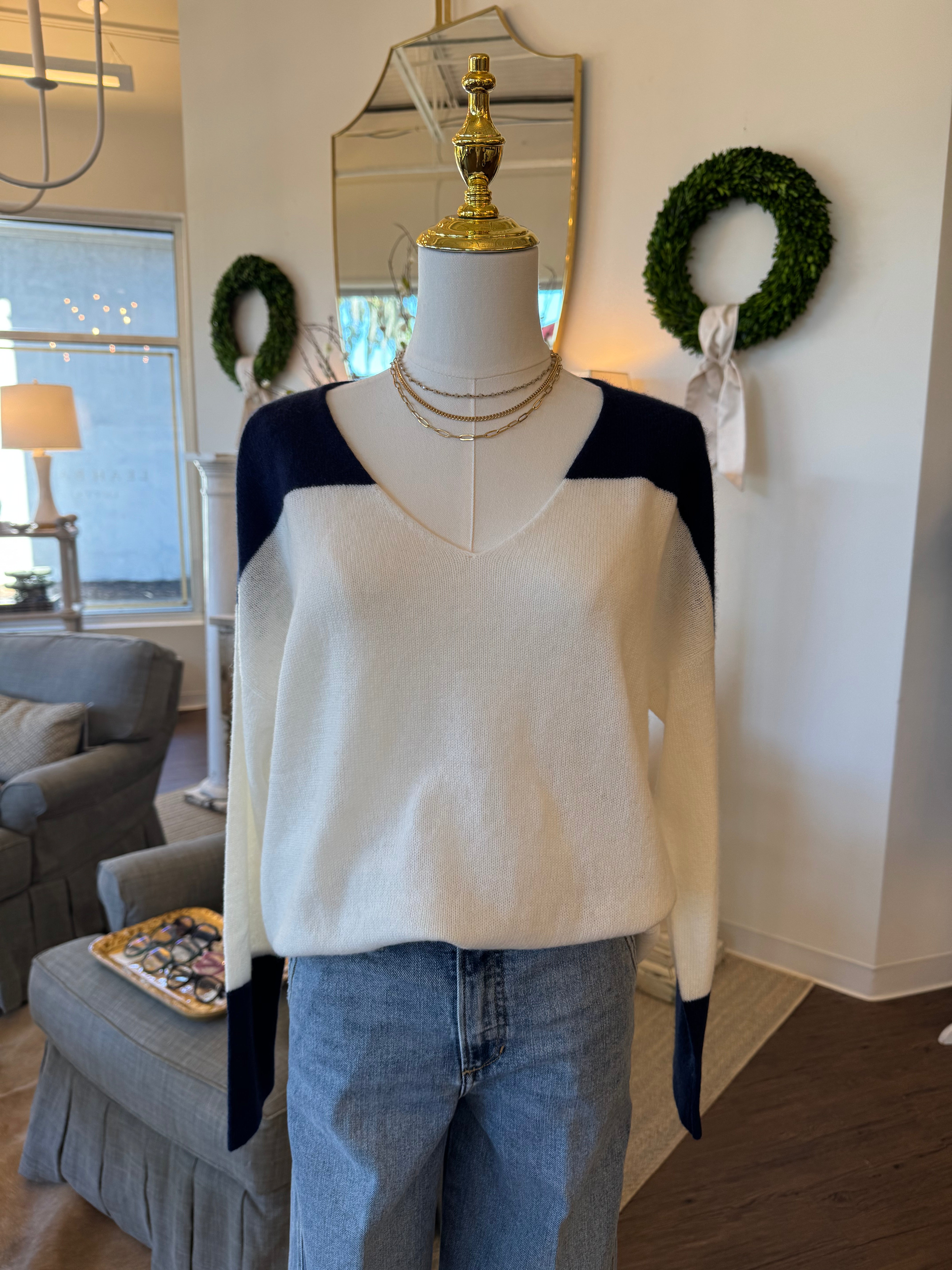 The Bluff Cashmere V-Neck Crew