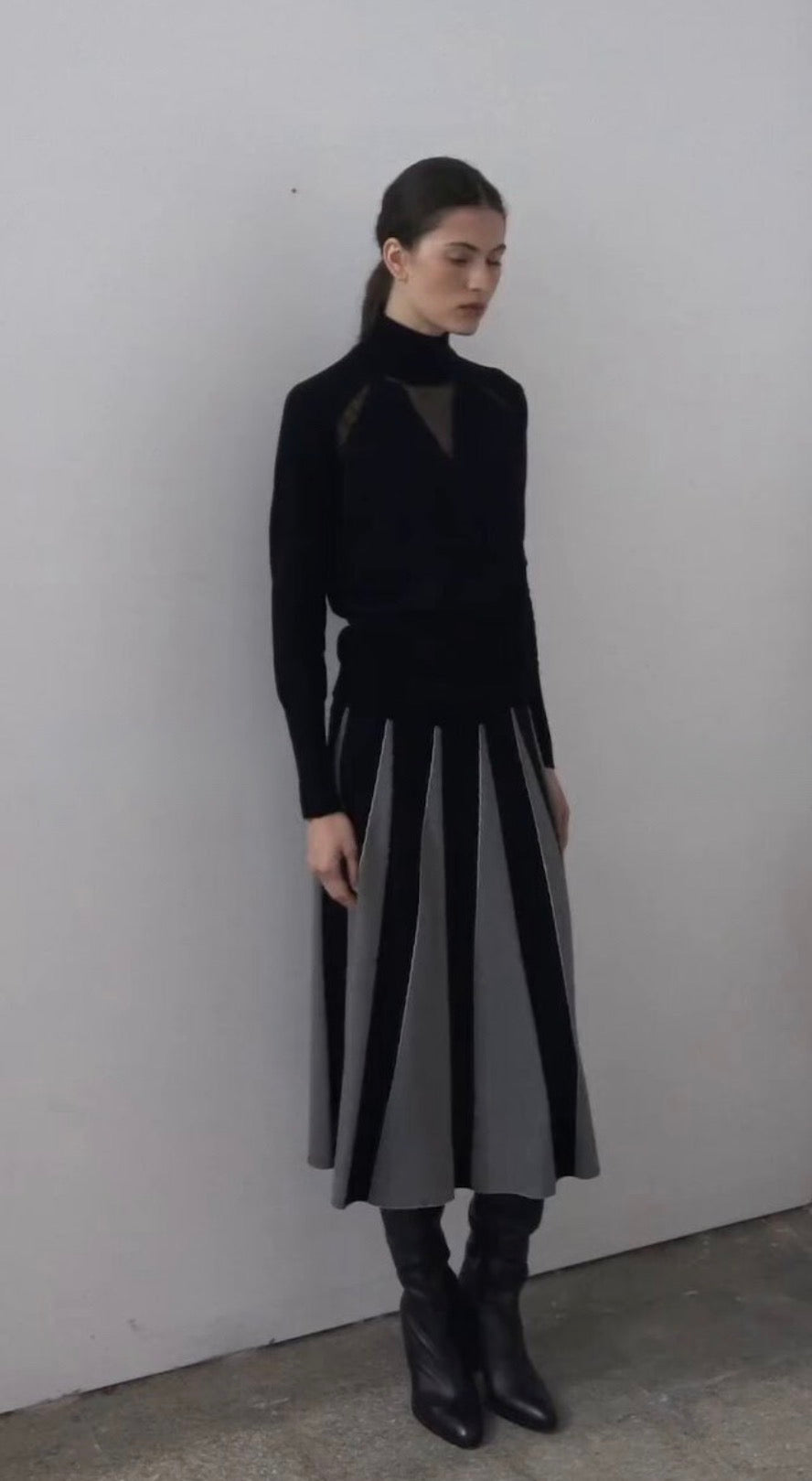 Black Funnel Neck Sweater