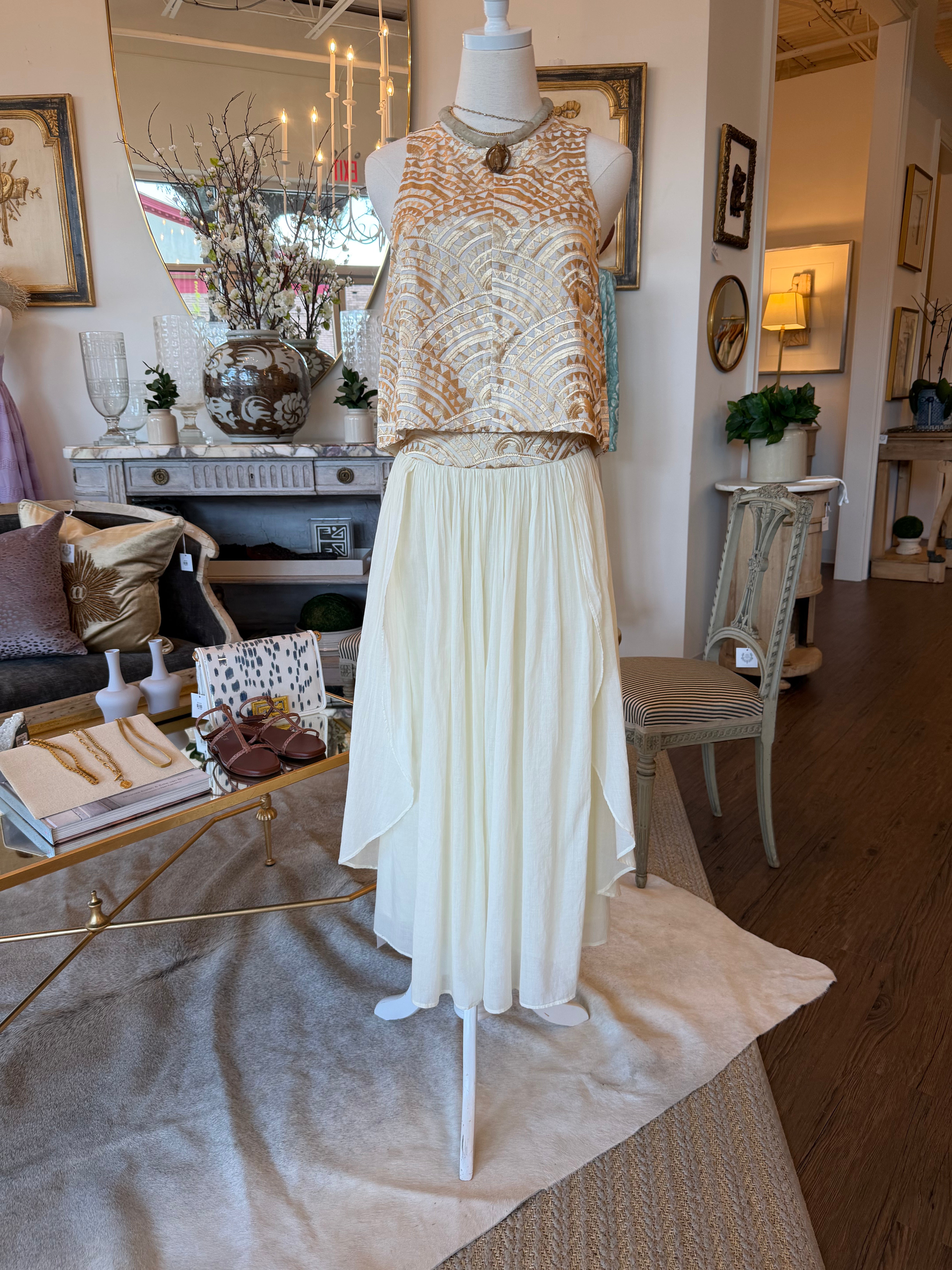 Triangle Embroidered Sleeveless Top