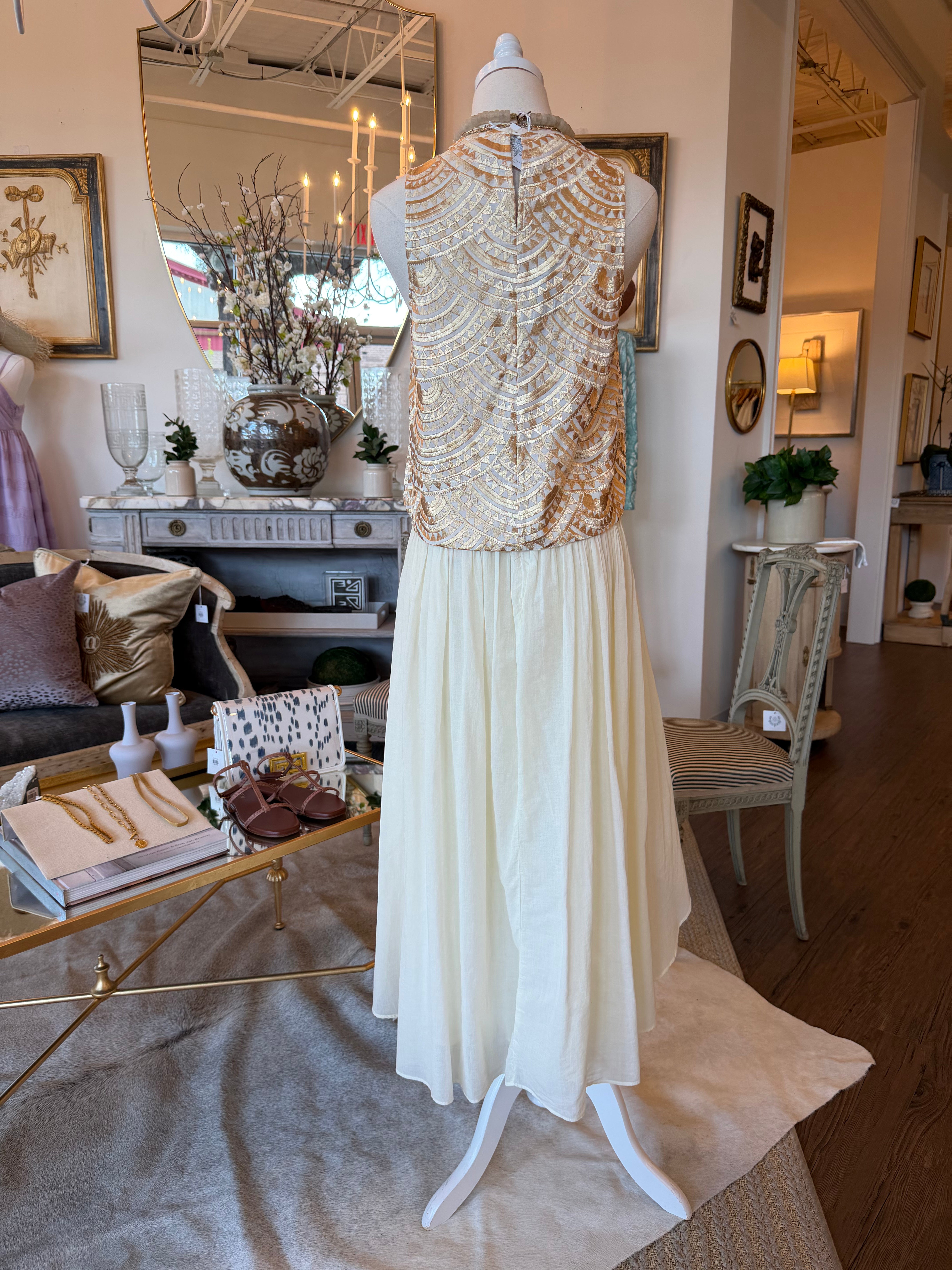 Triangle Embroidered Flare Skirt