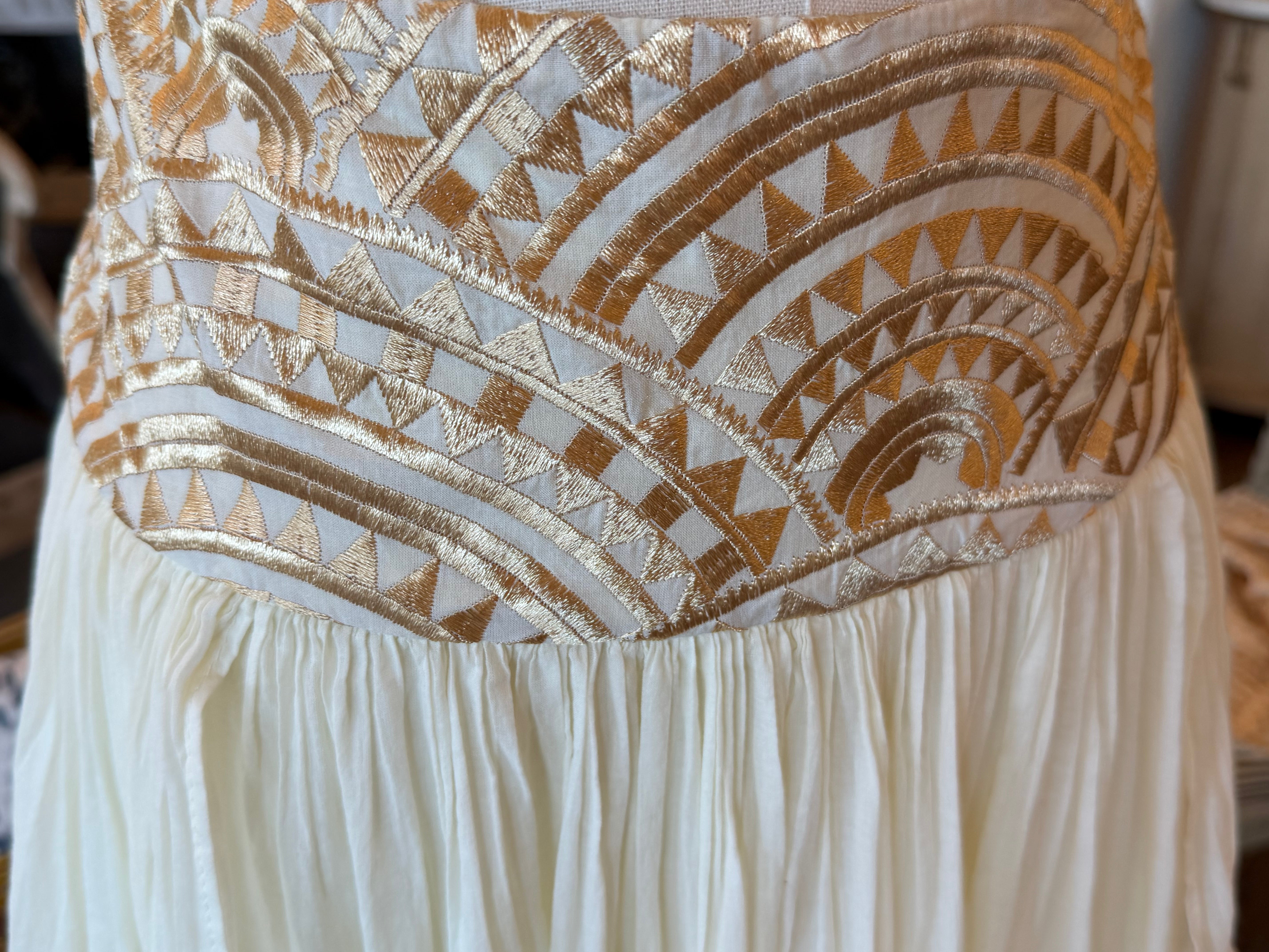 Triangle Embroidered Flare Skirt