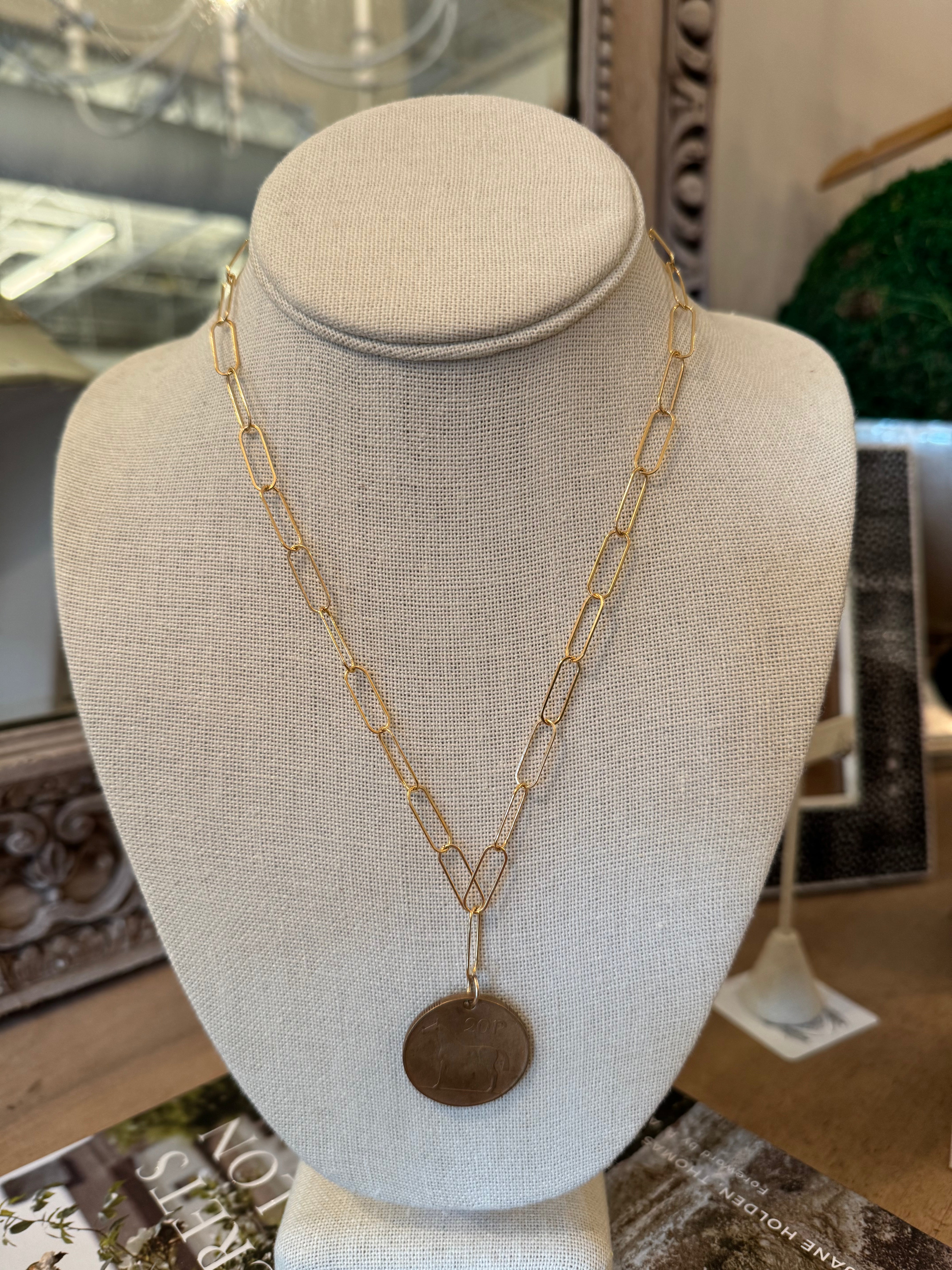 Vintage Irish 20 Pence Coin Necklace