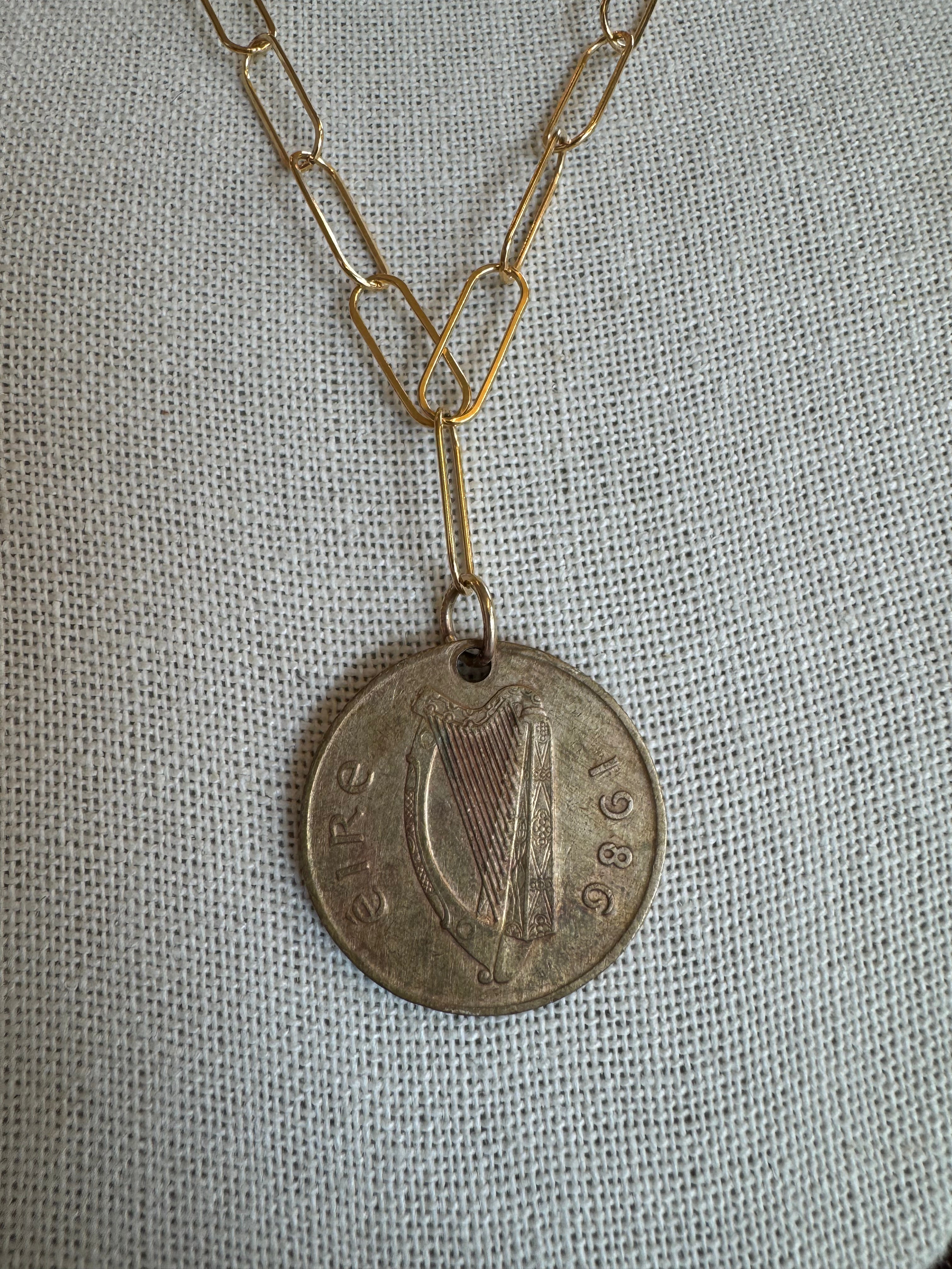 Vintage Irish 20 Pence Coin Necklace