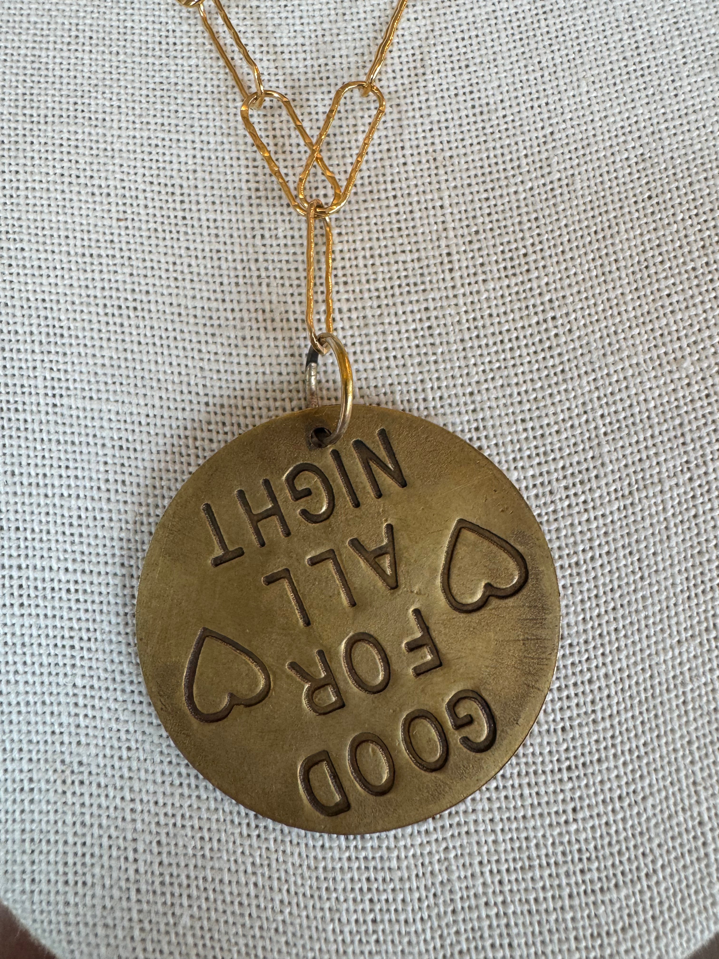 Gem Saloon Solid Brass Token Necklace