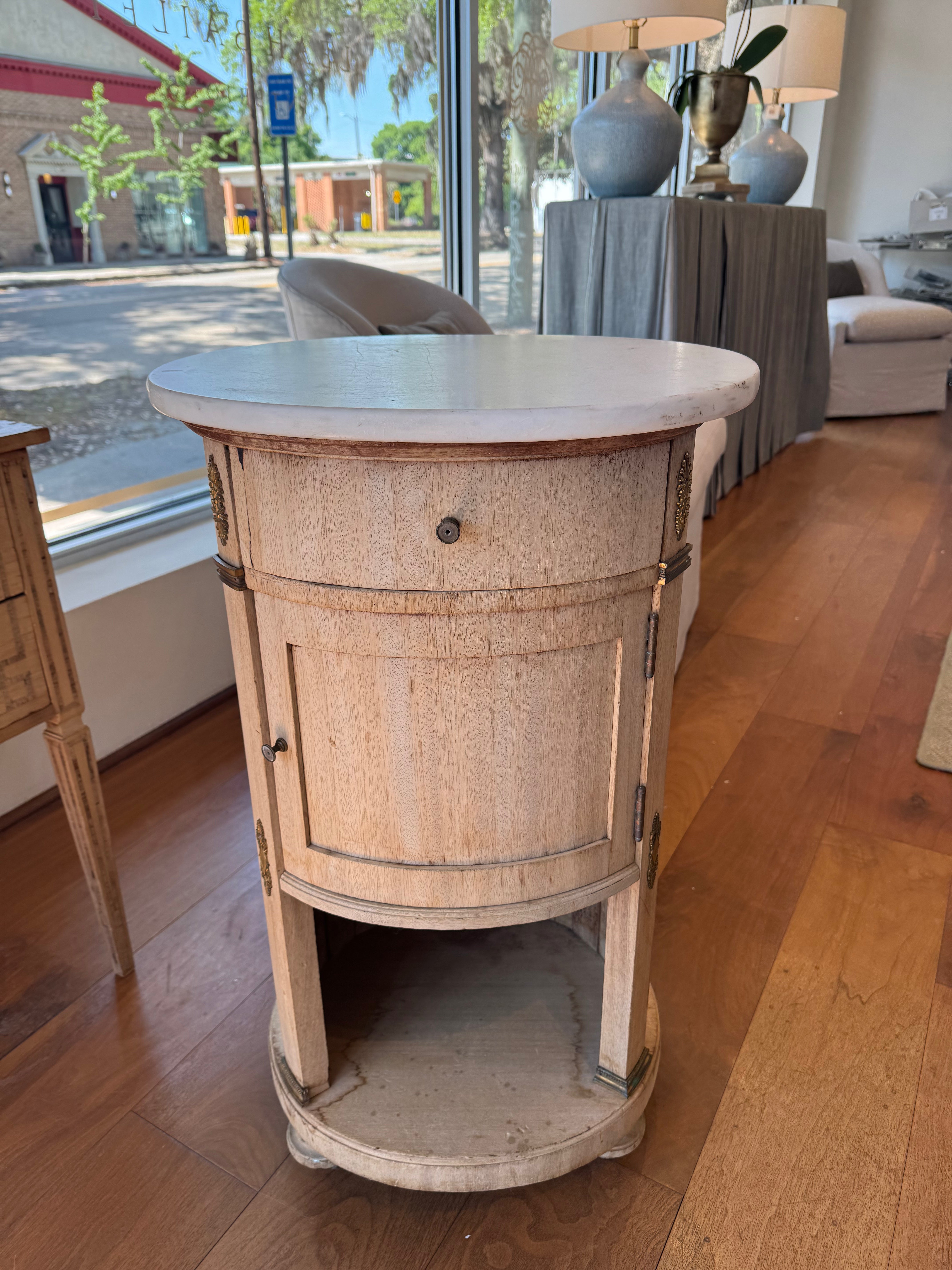 Antique Oval Bedside Table