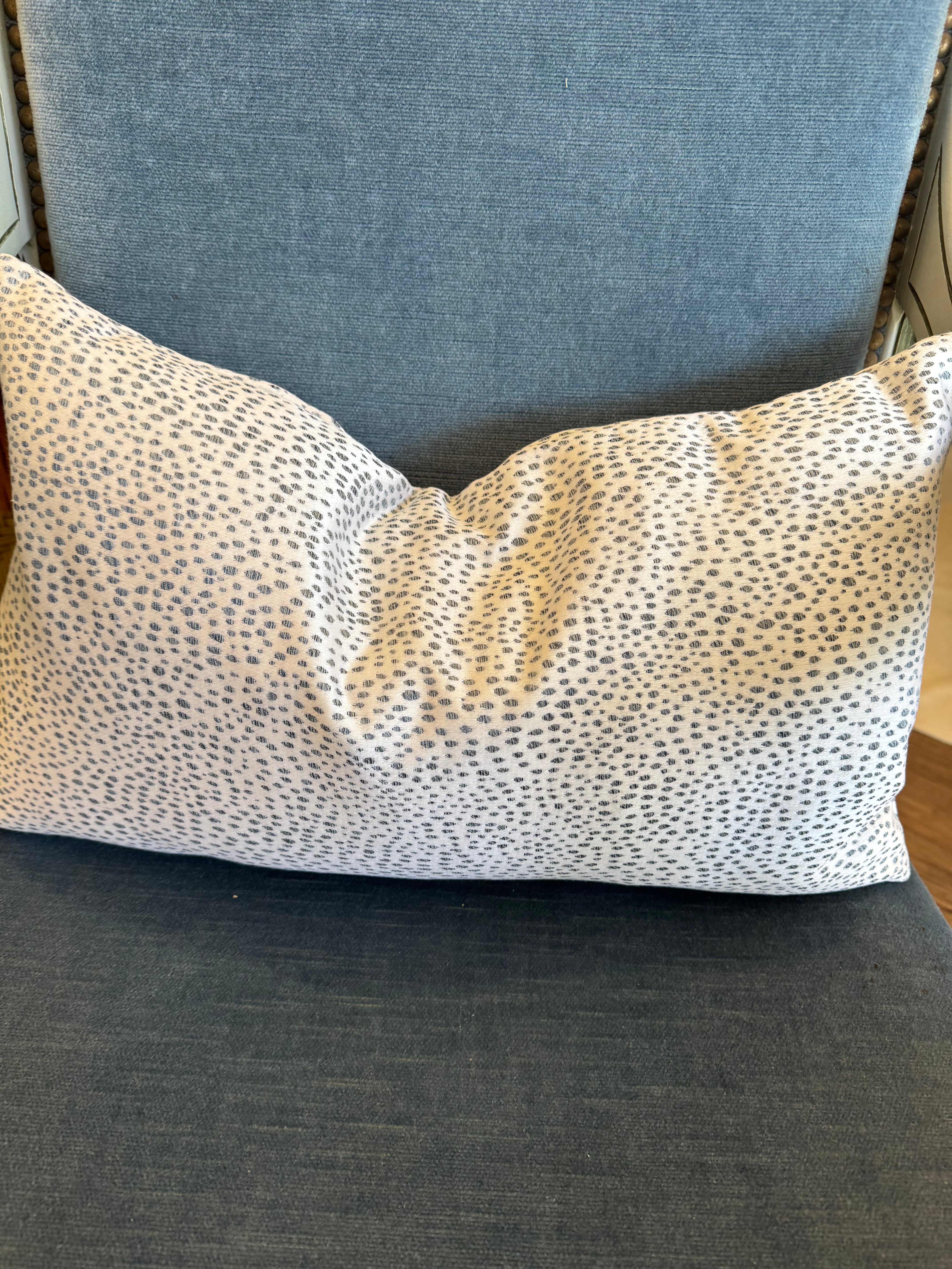 Scalamandre Raindrop Bluestone Kidney Pillow