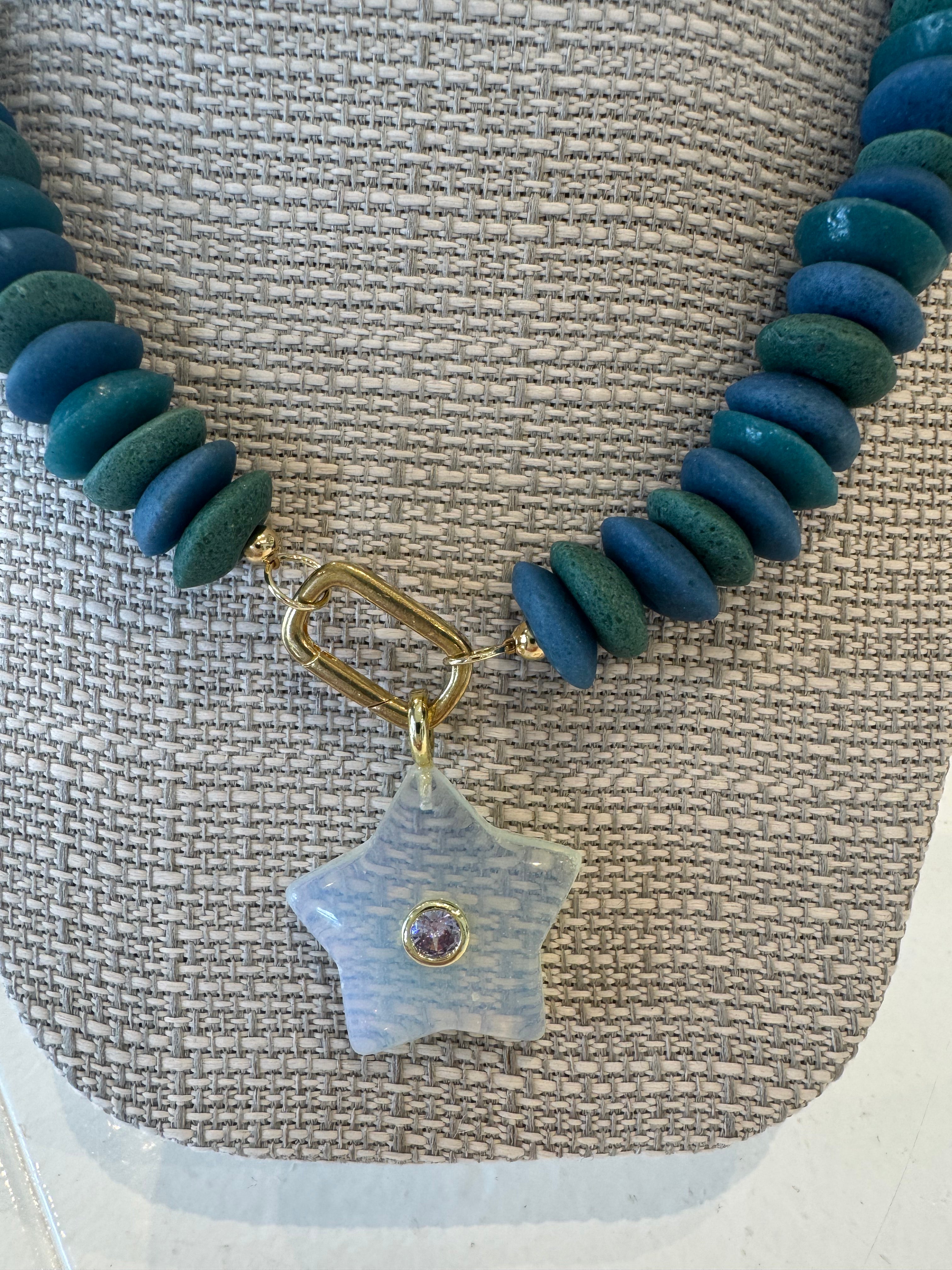 Green Beads with Star