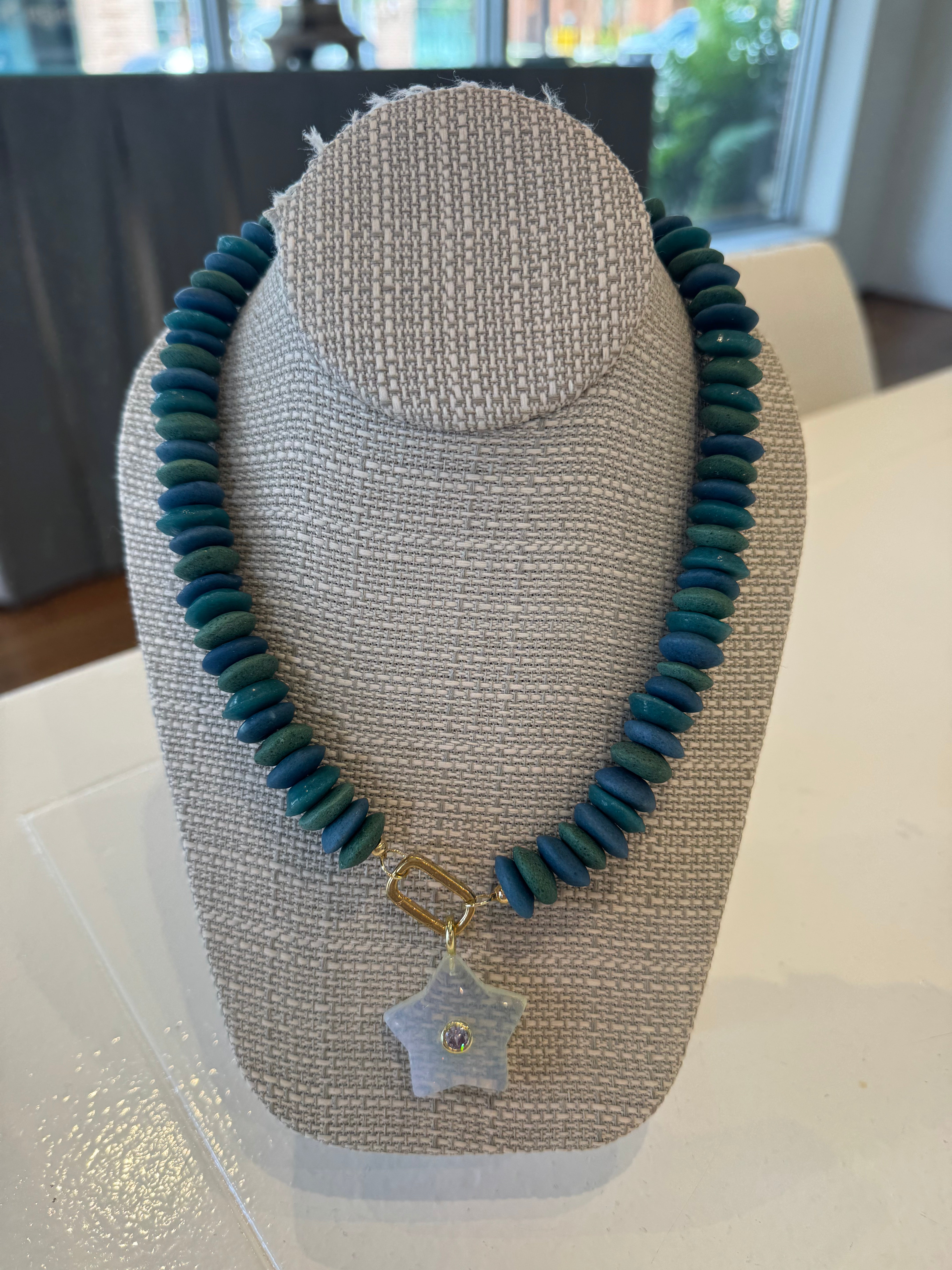 Green Beads with Star