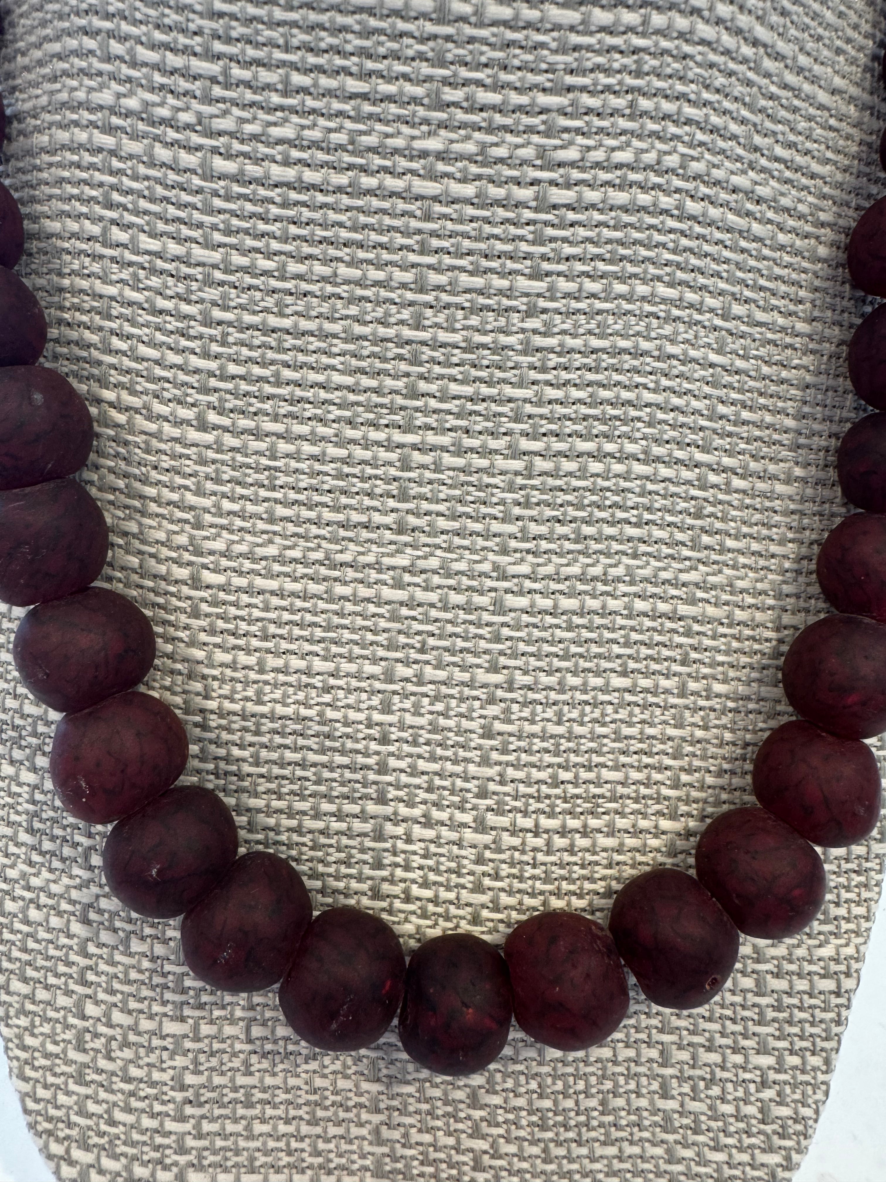 Maroon Beaded Necklace
