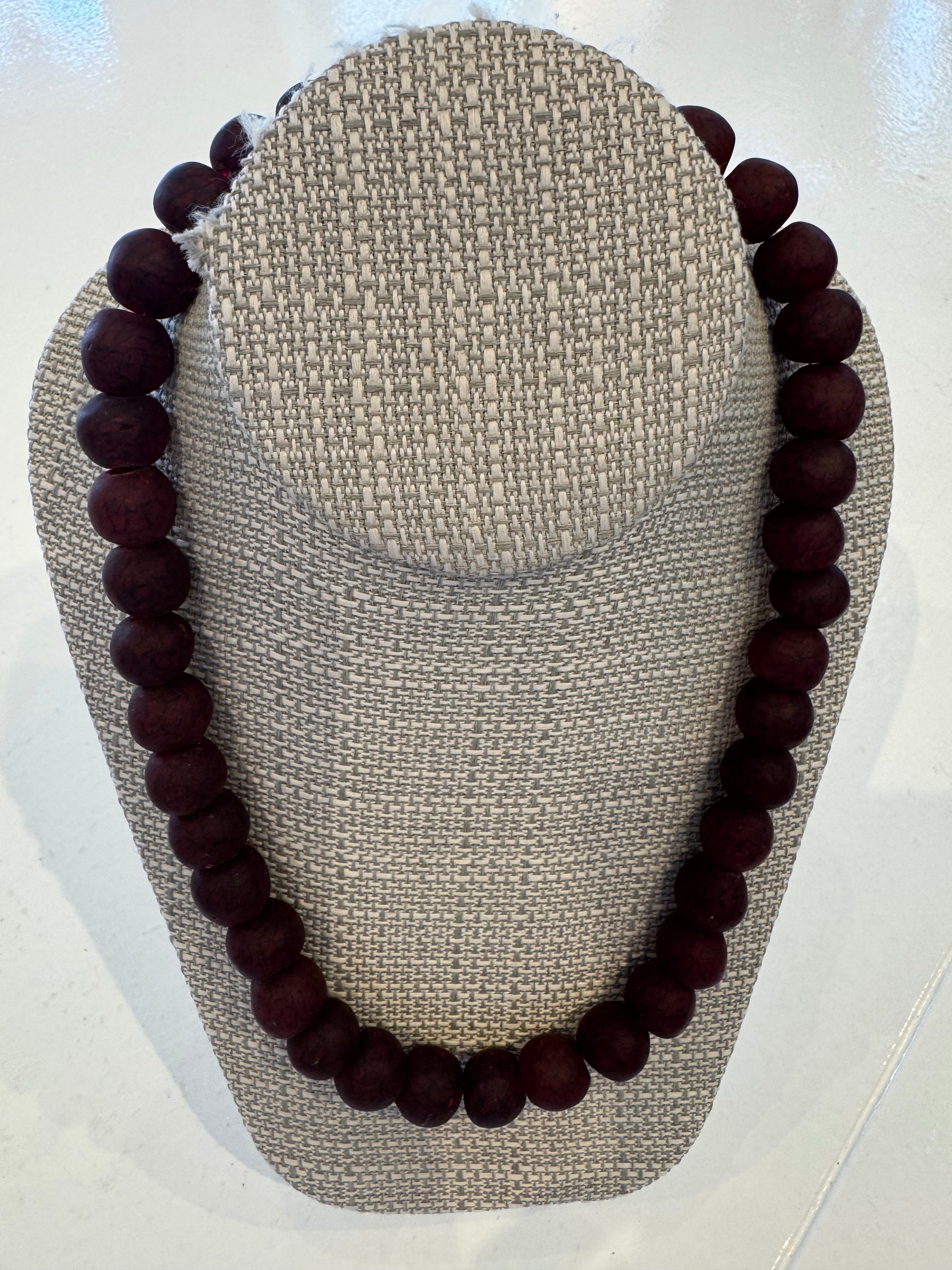 Maroon Beaded Necklace