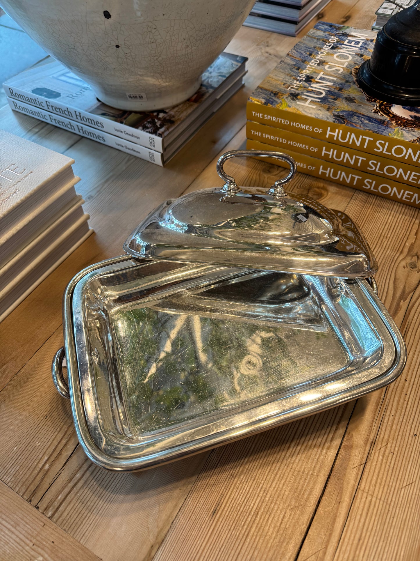 Silver Plated Covered and Footed Serving Dish