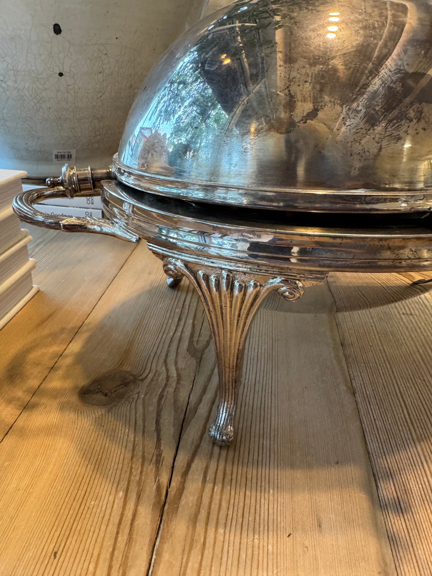 Silver Plated Roll Top Domed Serving Dish