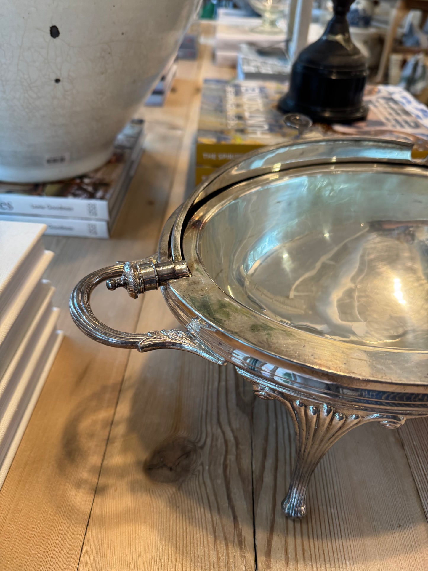 Silver Plated Roll Top Domed Serving Dish