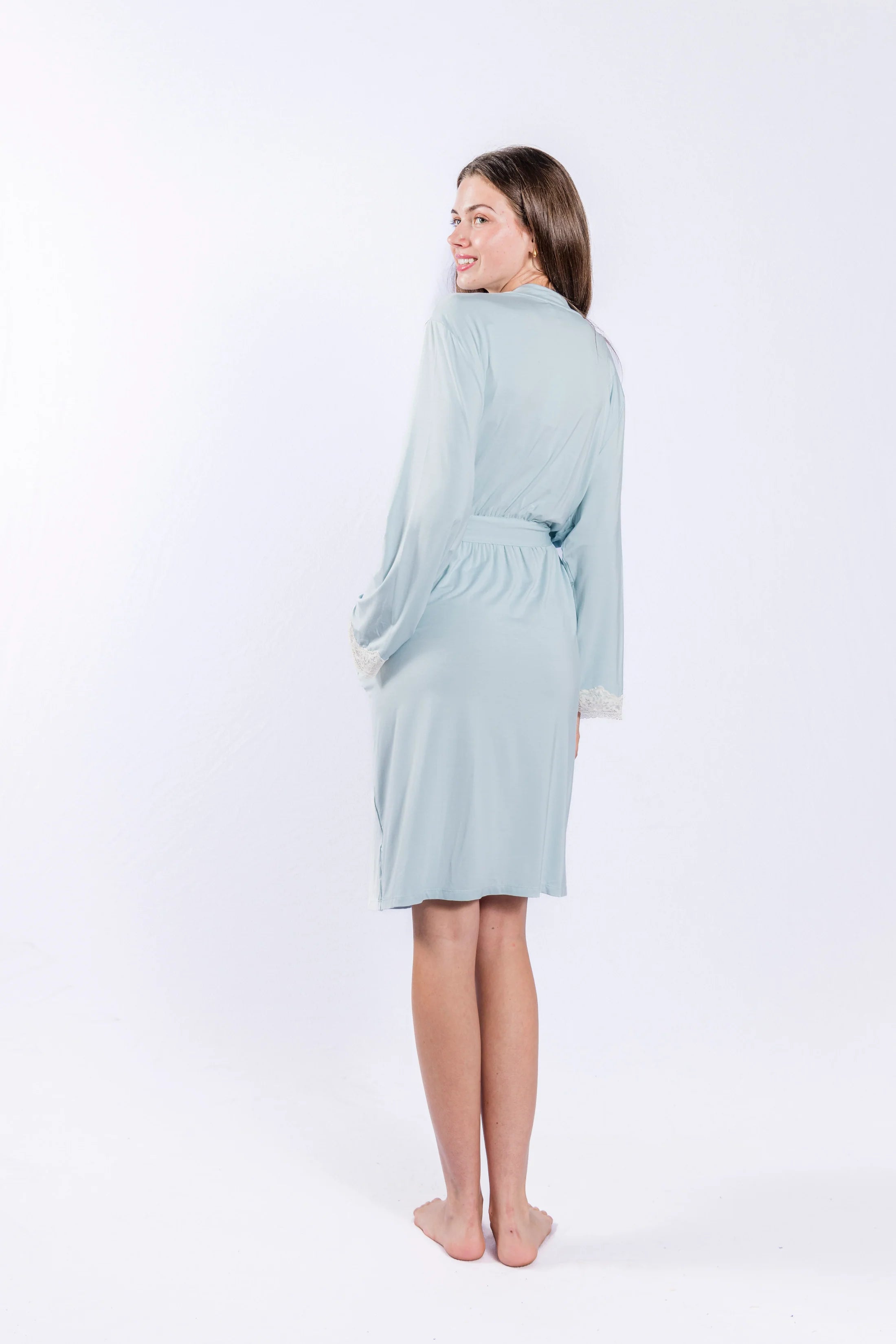 Powder Blue Lace Robe