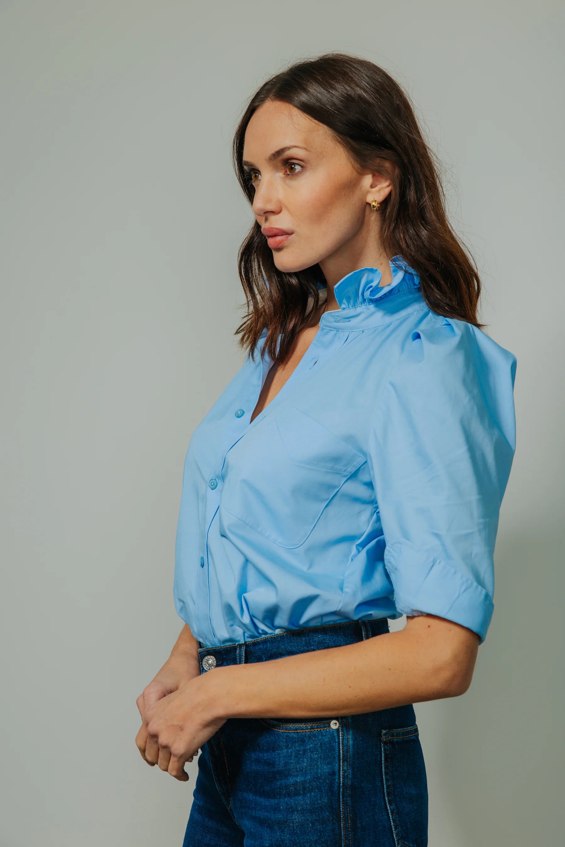 Bontina Button Down in Light Blue