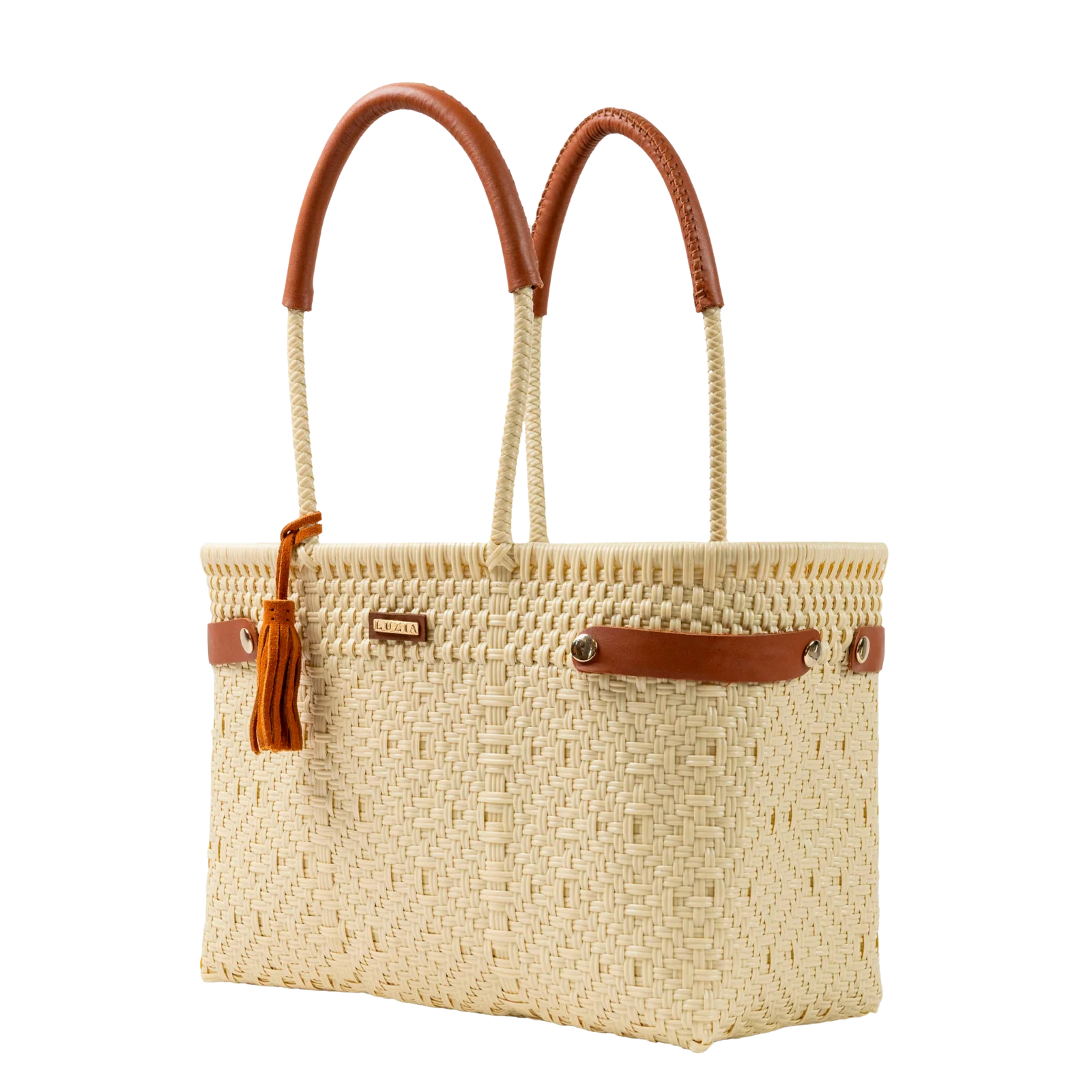 Luzia Woven Medium Tote Solid Beige