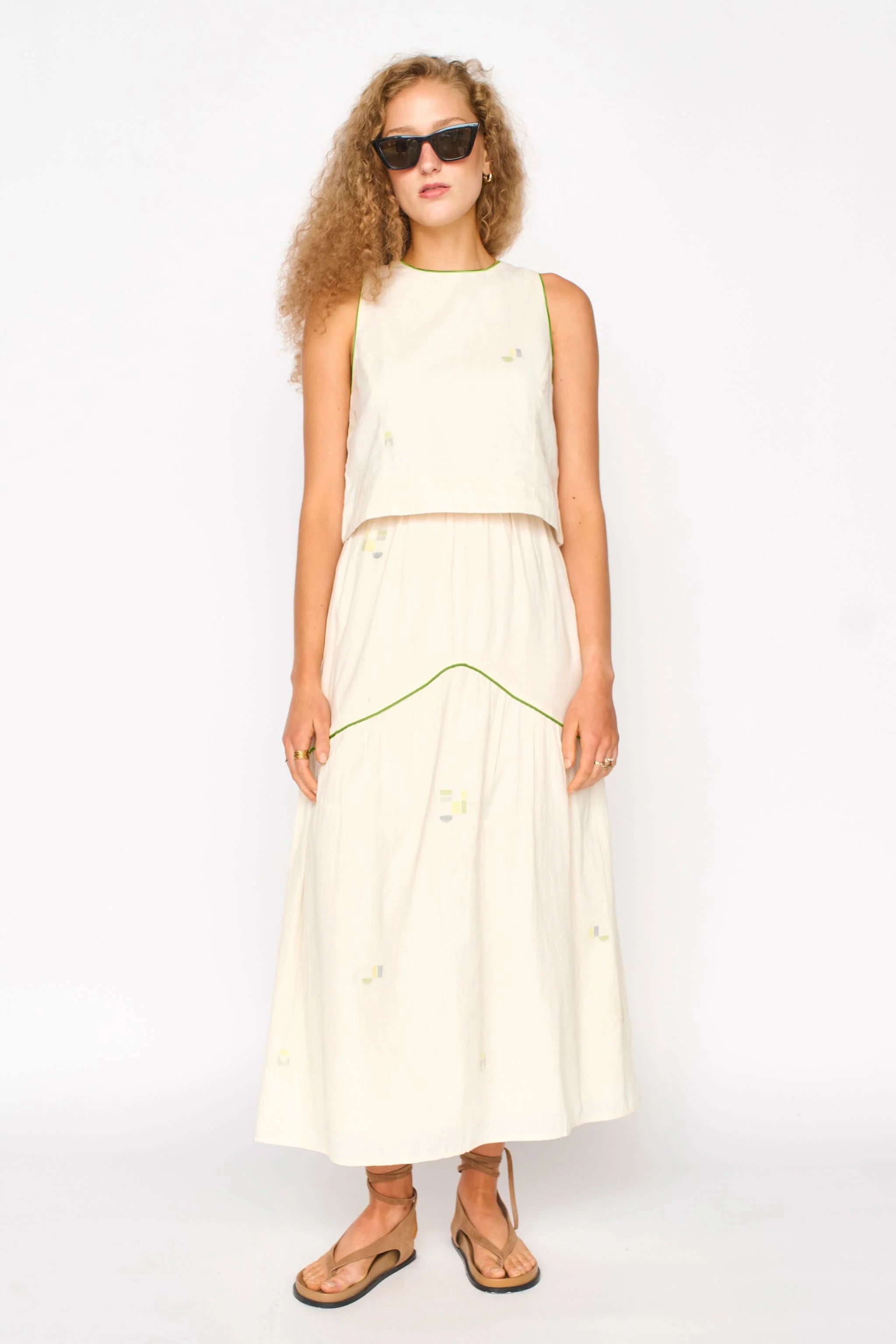 Santanyi Tank in Lime Jamadani