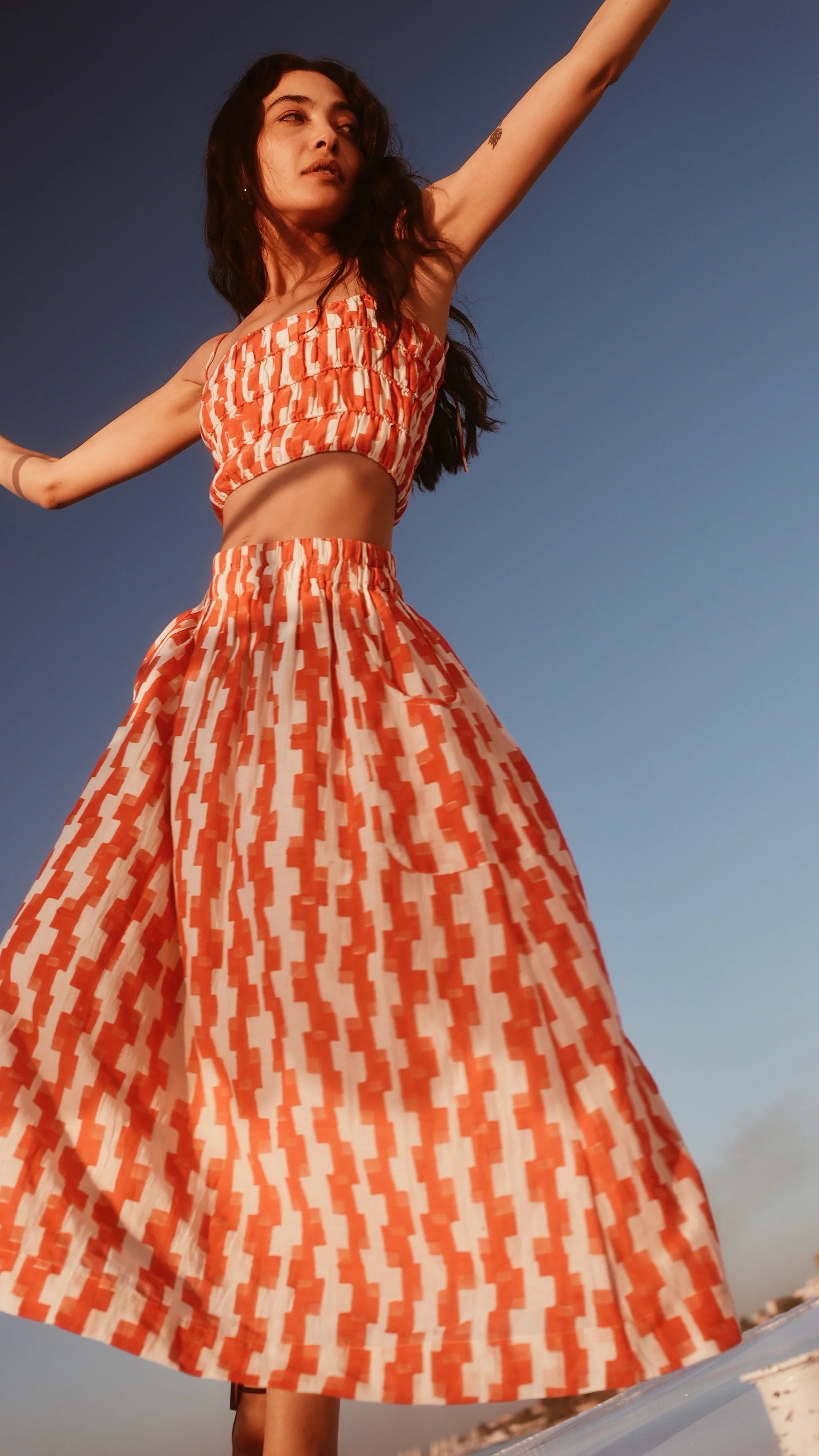 Verona Skirt in Cherry Hopscotch