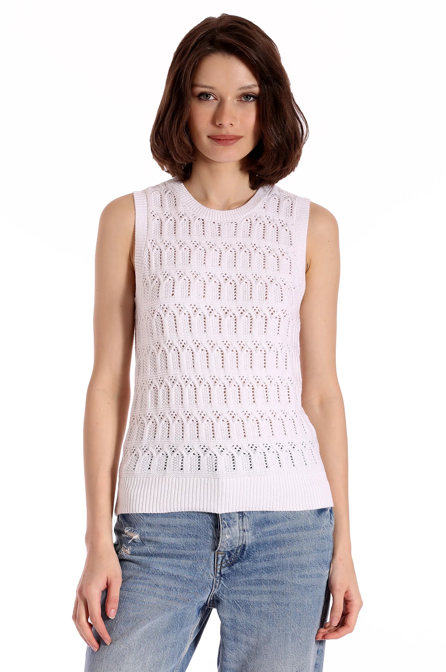 Cotton Cashmere Pointelle Tank
