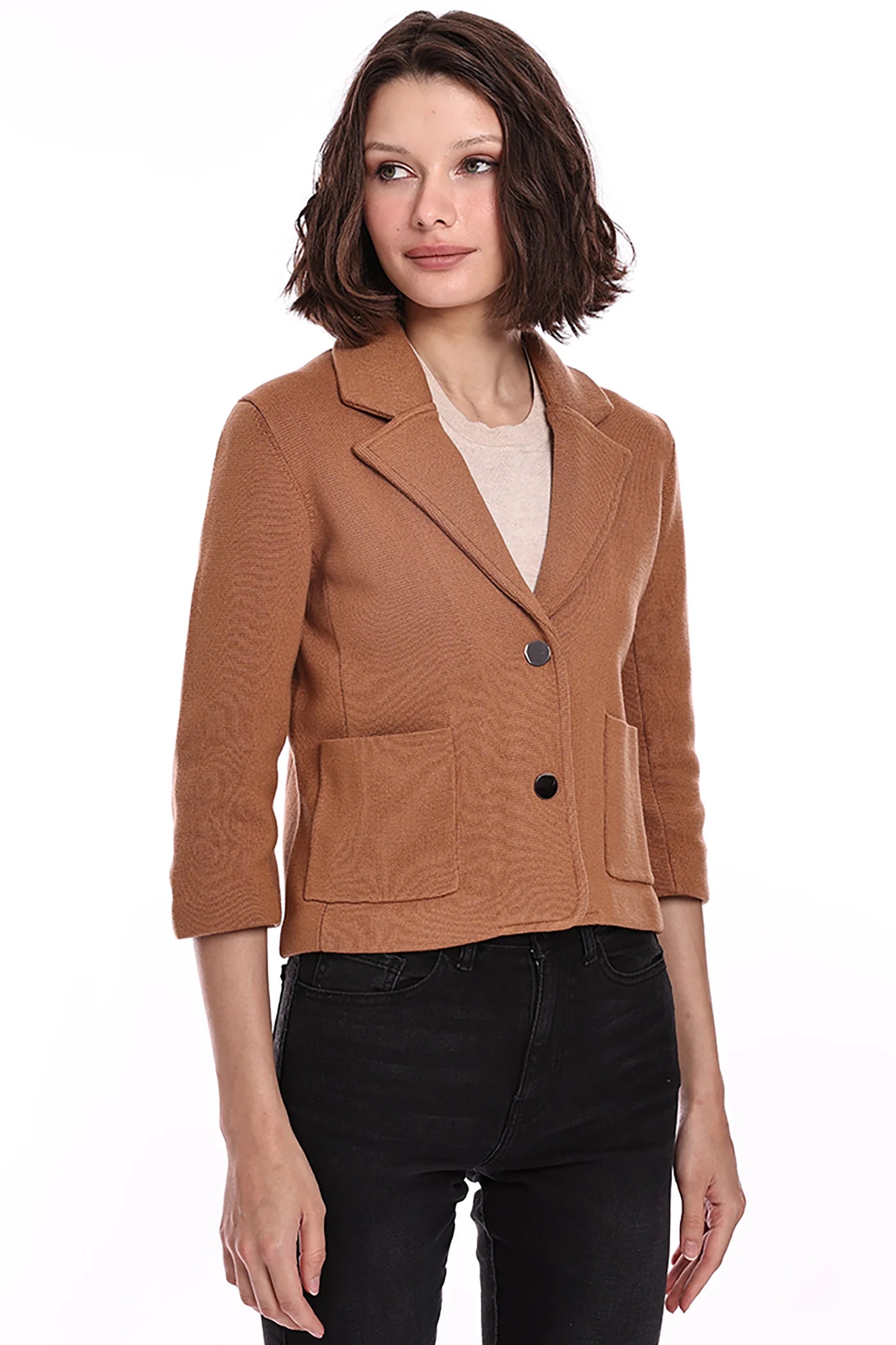 Cotton Blend Shrunken Blazer