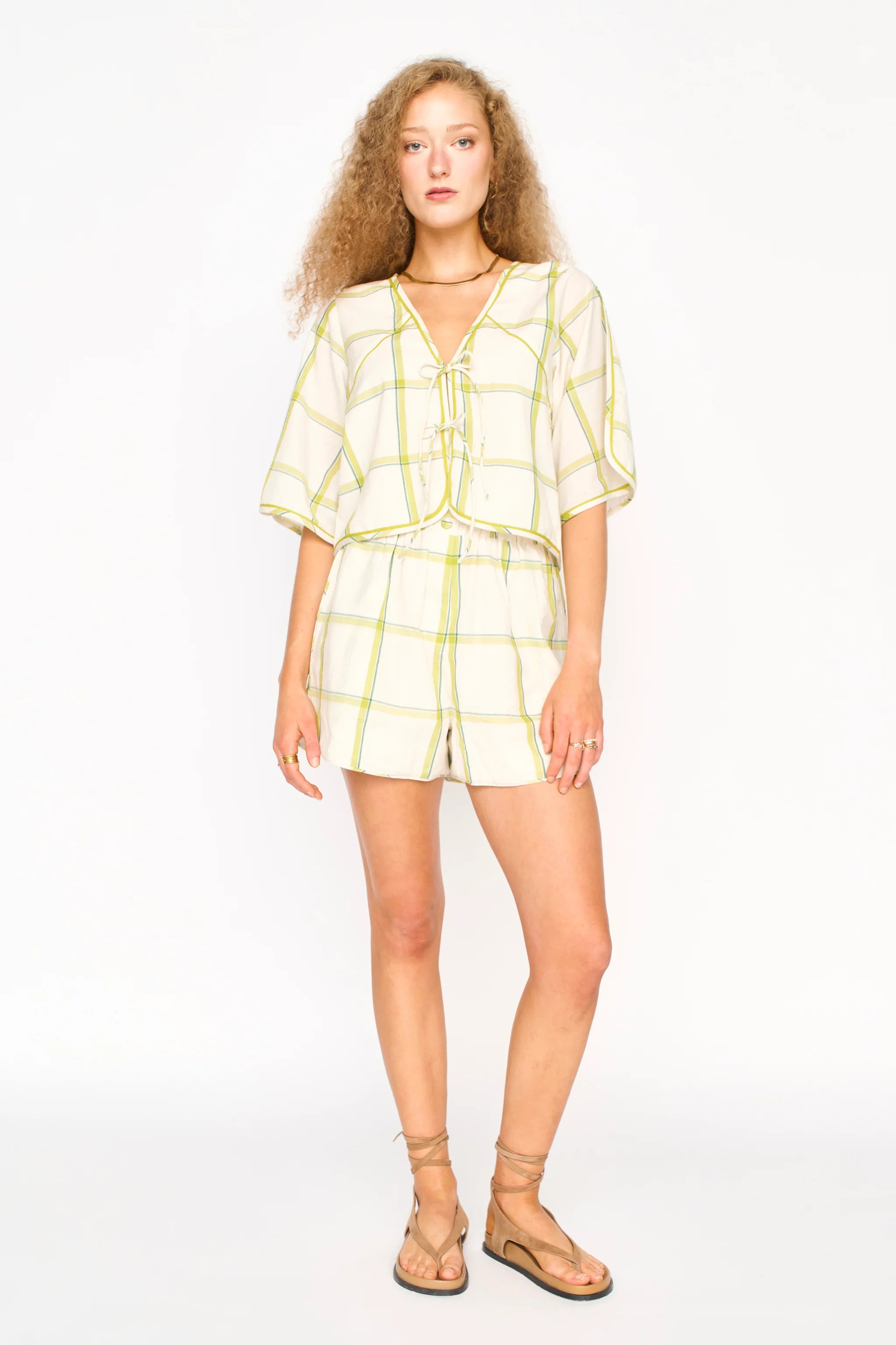 Mirth Track Short in Belize Plaid
