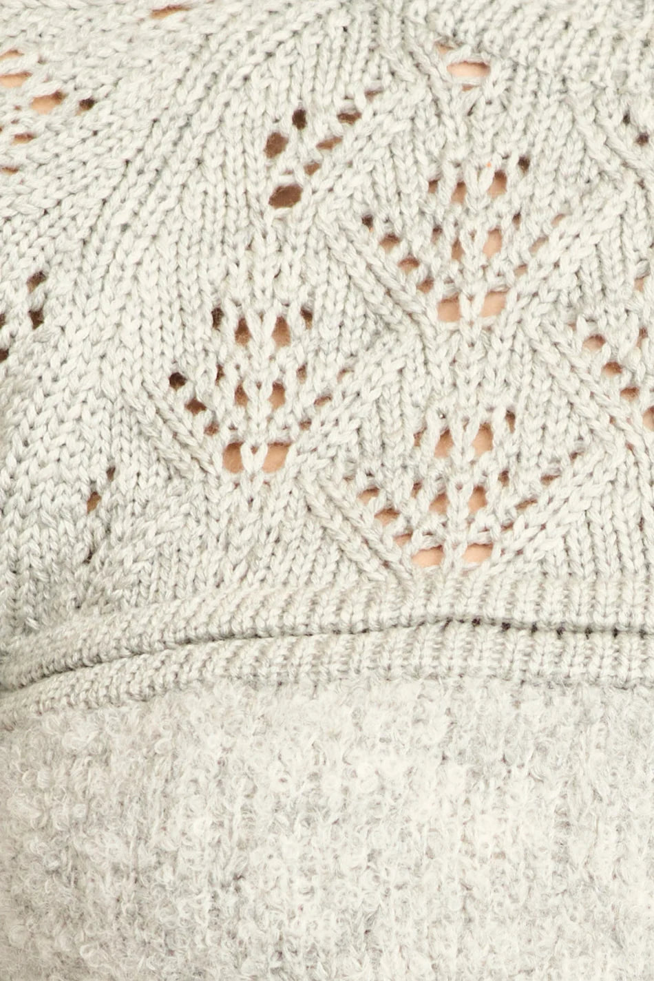 Klosters Pointelle Knit Half Zip in Feather