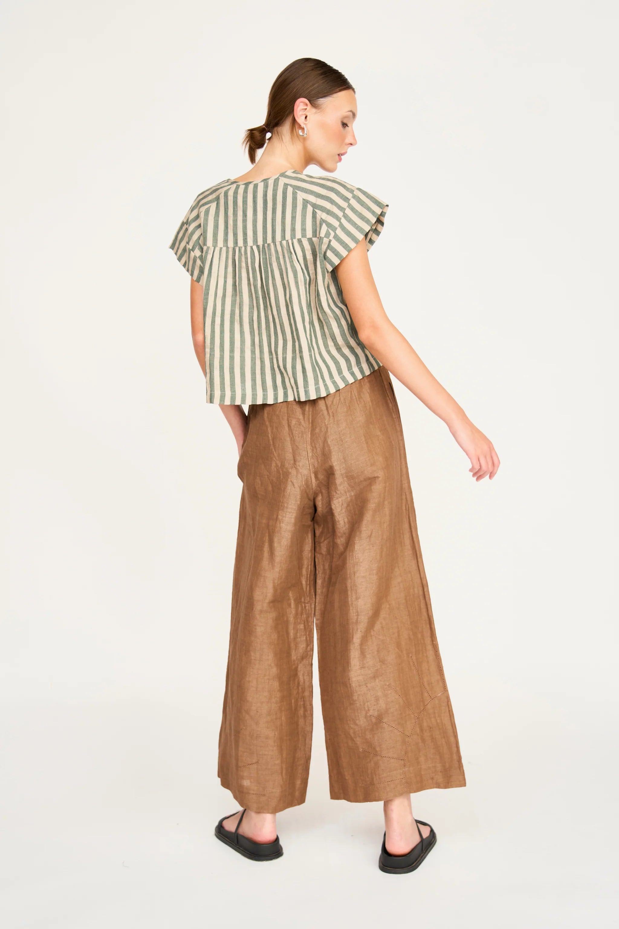 Mirth Pant in Brownie Linen