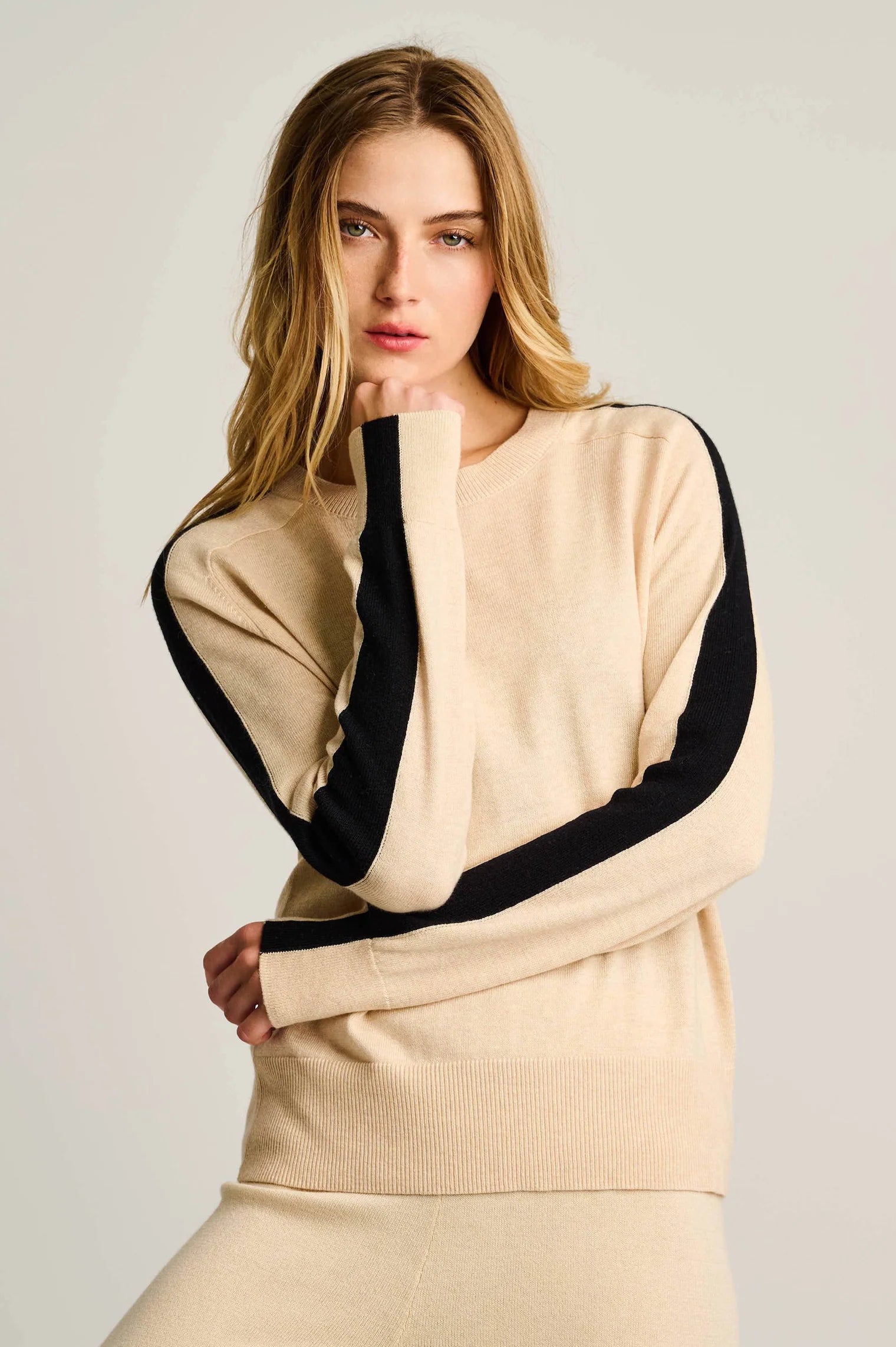 Stripefull Sweater in Oat