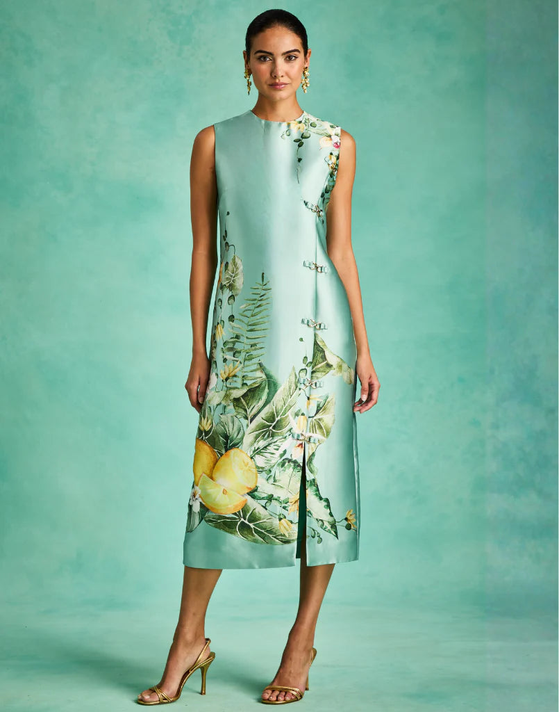 Serena Midi Dress in Citron