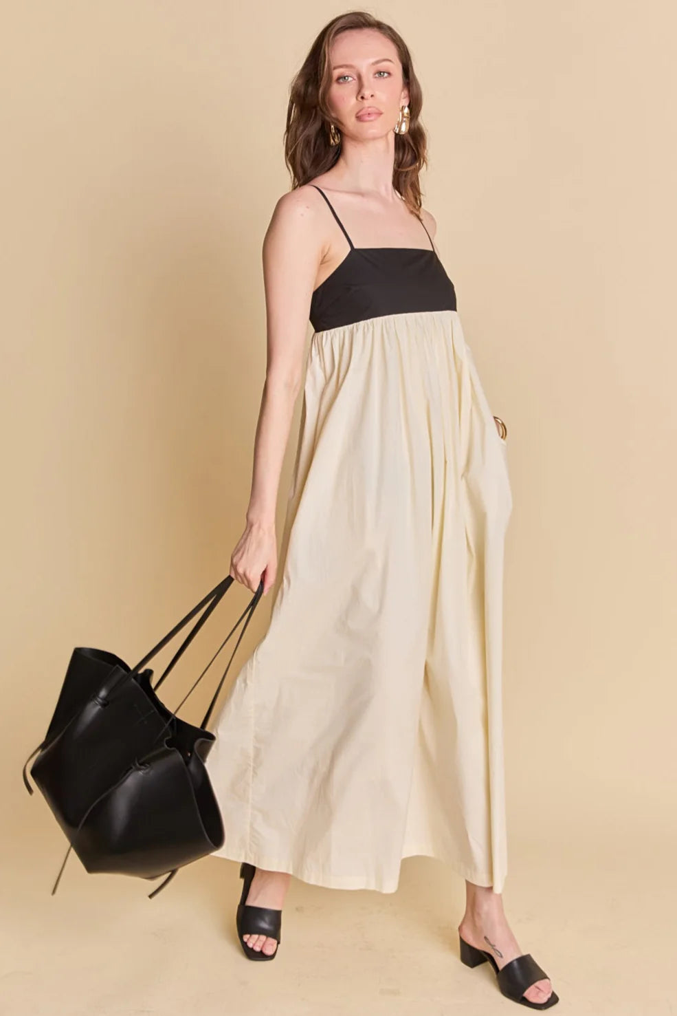 Color Block Sleeveless Maxi Dress