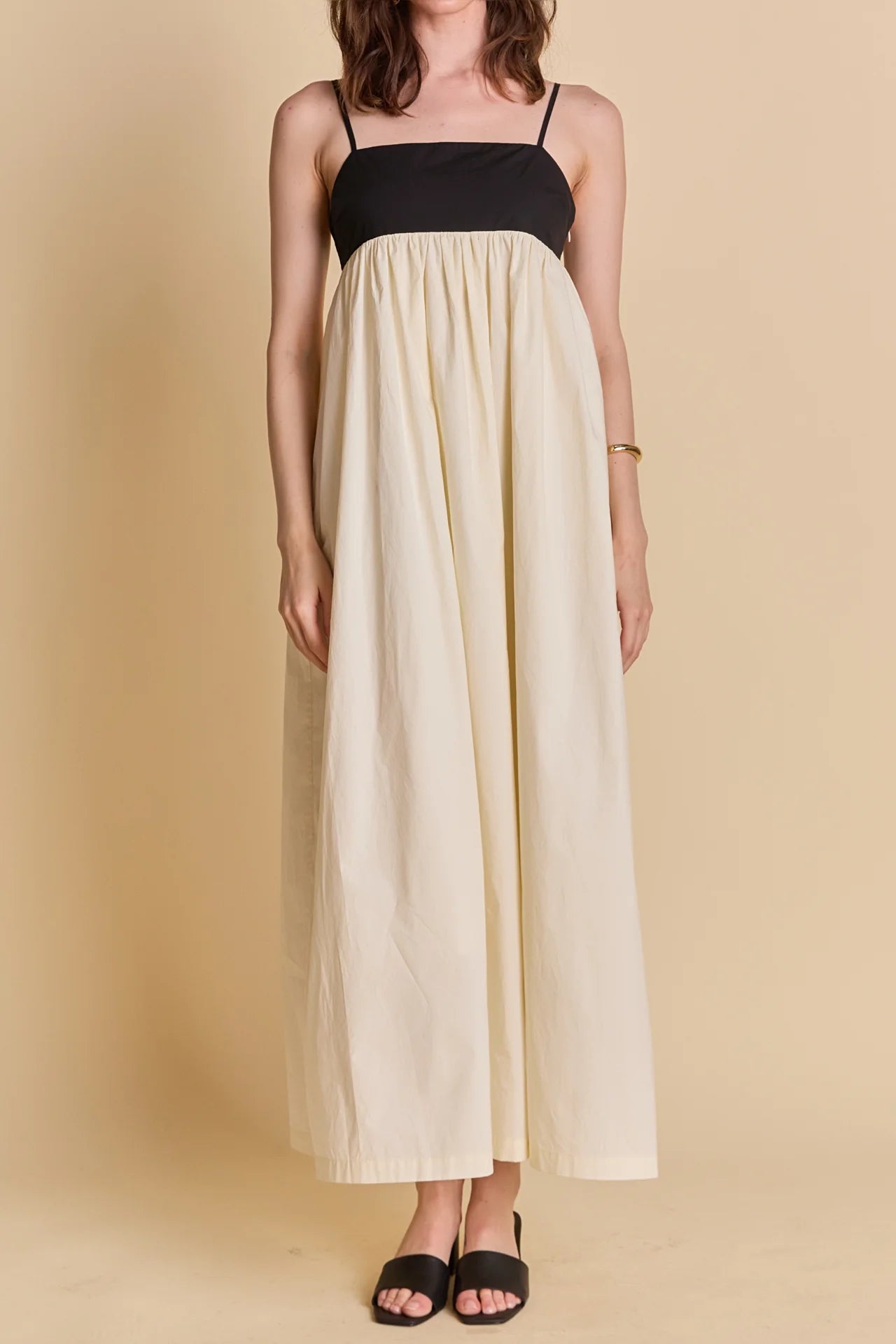Color Block Sleeveless Maxi Dress