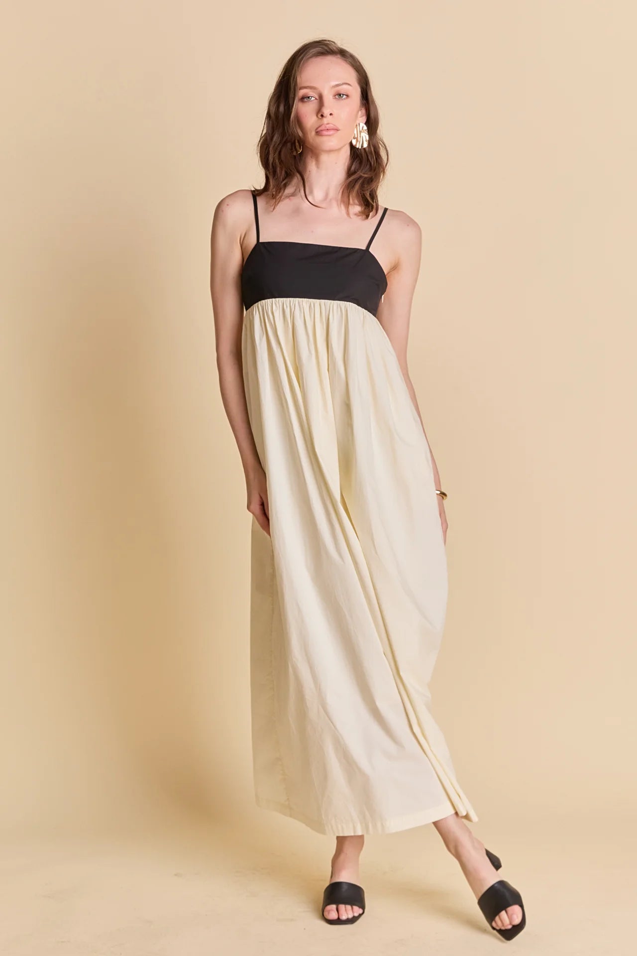 Color Block Sleeveless Maxi Dress