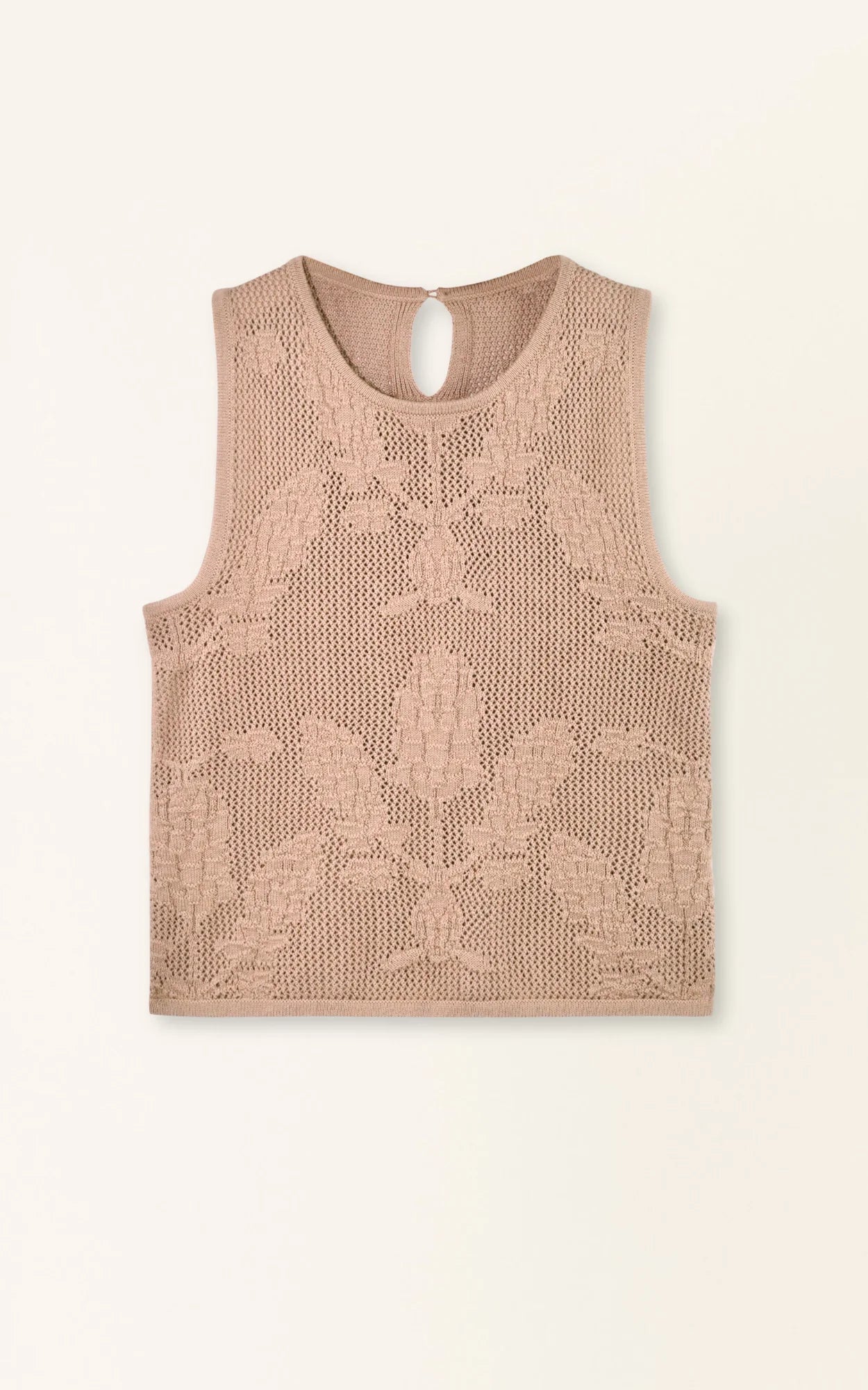 Salzburg Floral Knit Tank in Biscuit