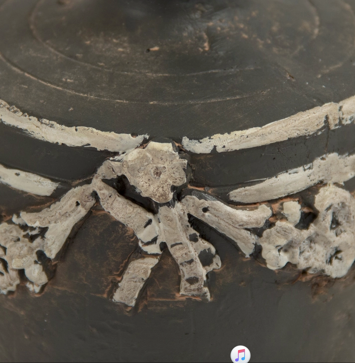 Distressed White and Grey Resin Urn