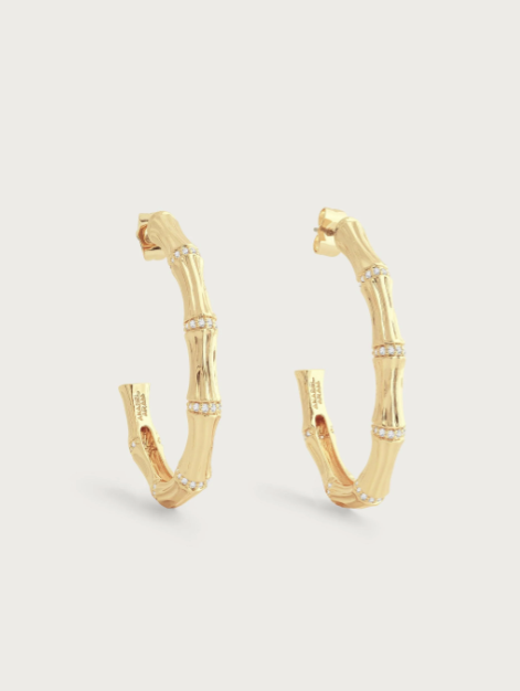 Bamboo Single Hoop Earrings