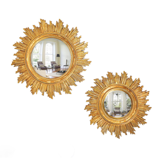 Gold Leaf Convex Mirror