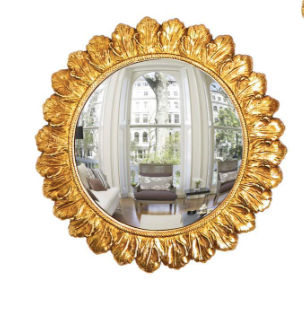 Gold Leaf Convex Mirror