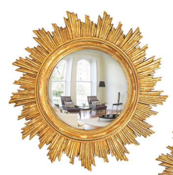 Gold Leaf Convex Mirror