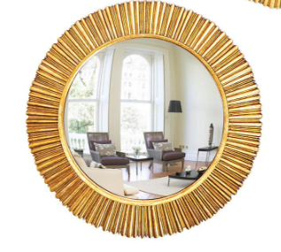 Gold Leaf Convex Mirror