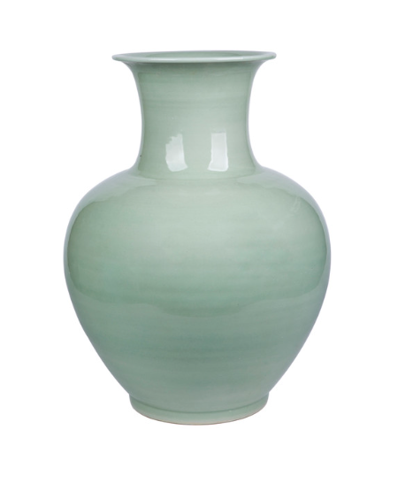 Lion Mouth Porcelain Mint Celadon Jar