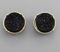 Round Druzy Stud Earring