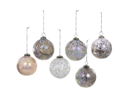 Mottled Glass Ball Ornament