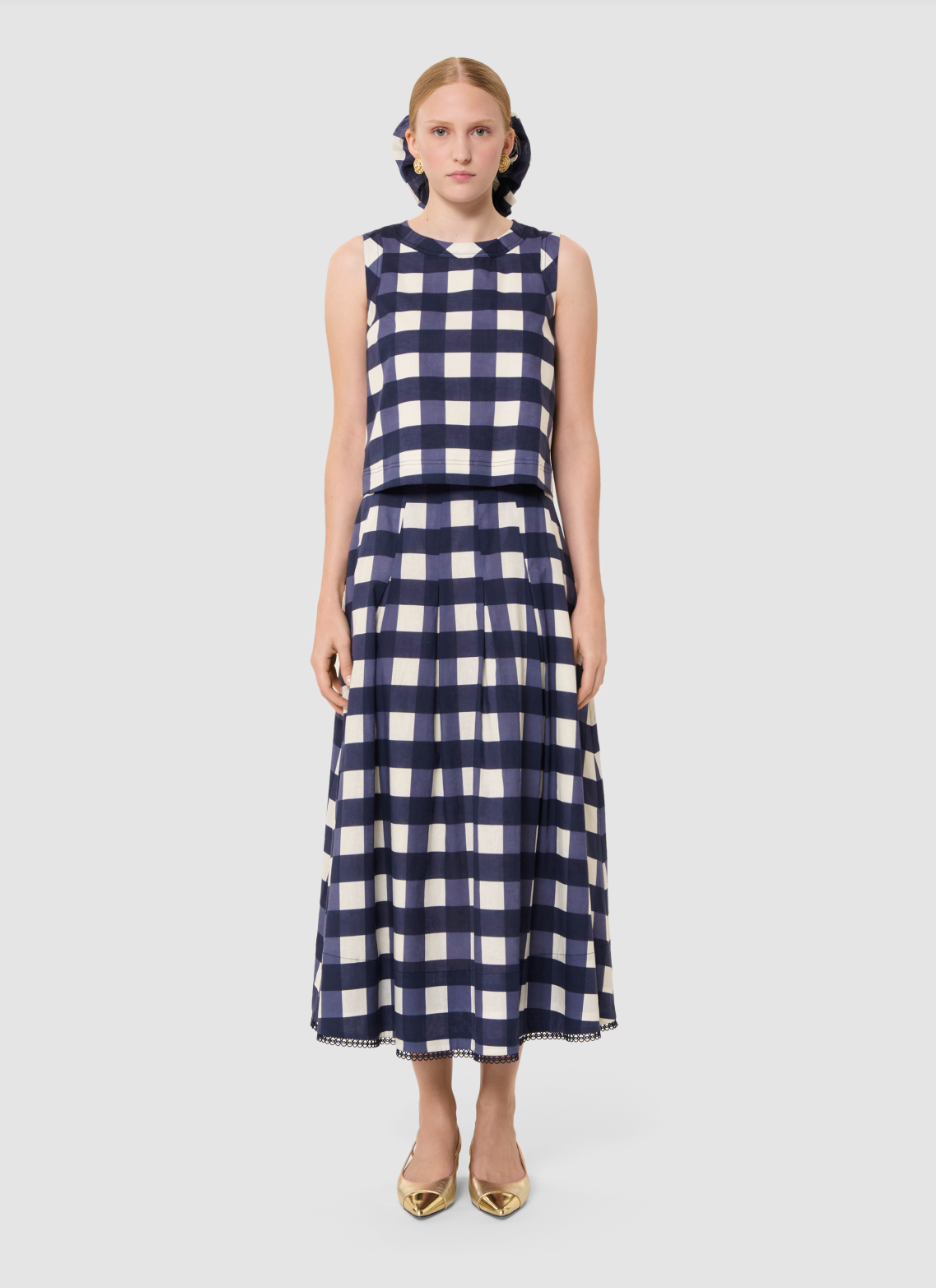 Tepee Sleeveless Gingham Top