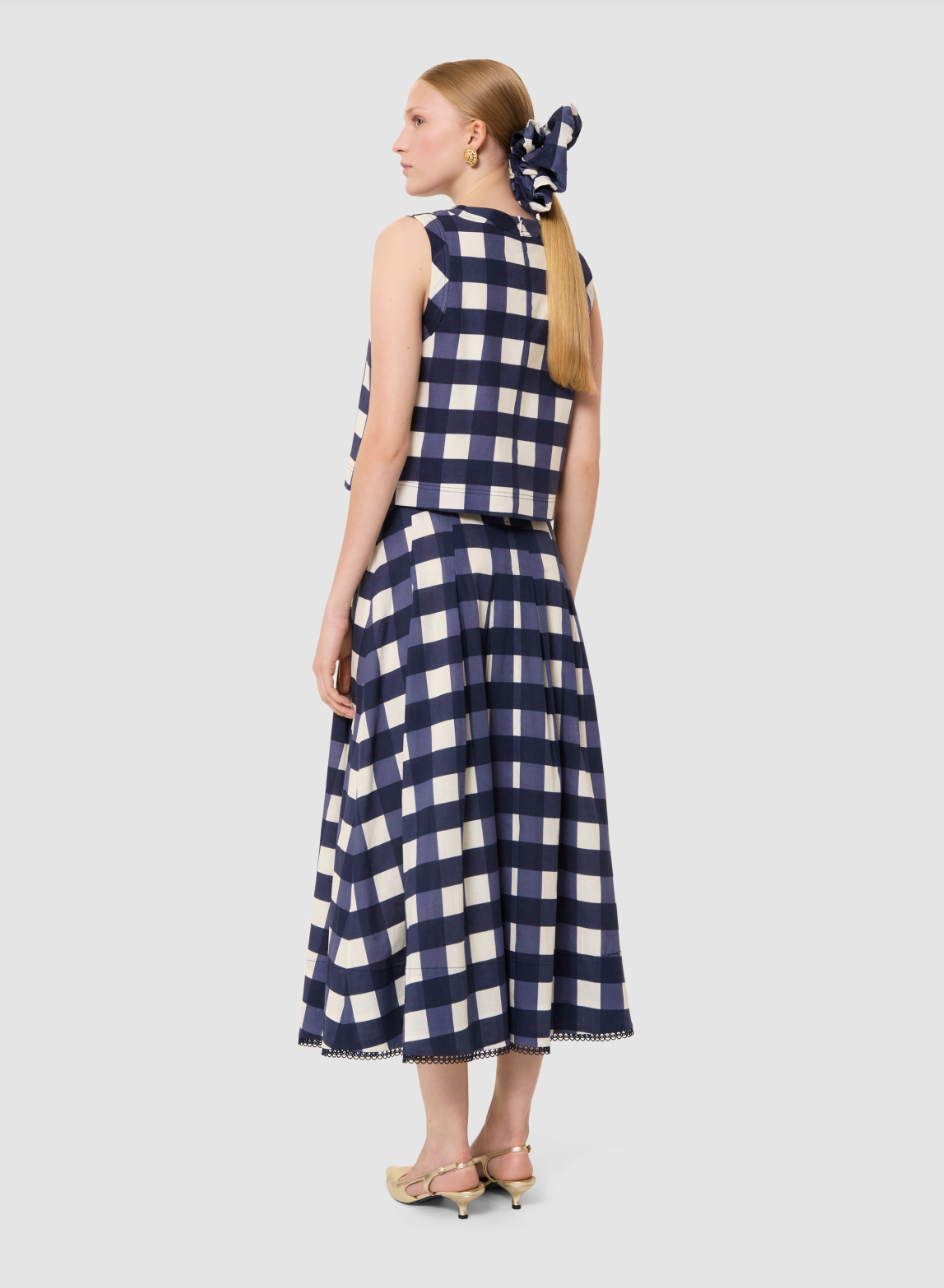 Tepee Sleeveless Gingham Top