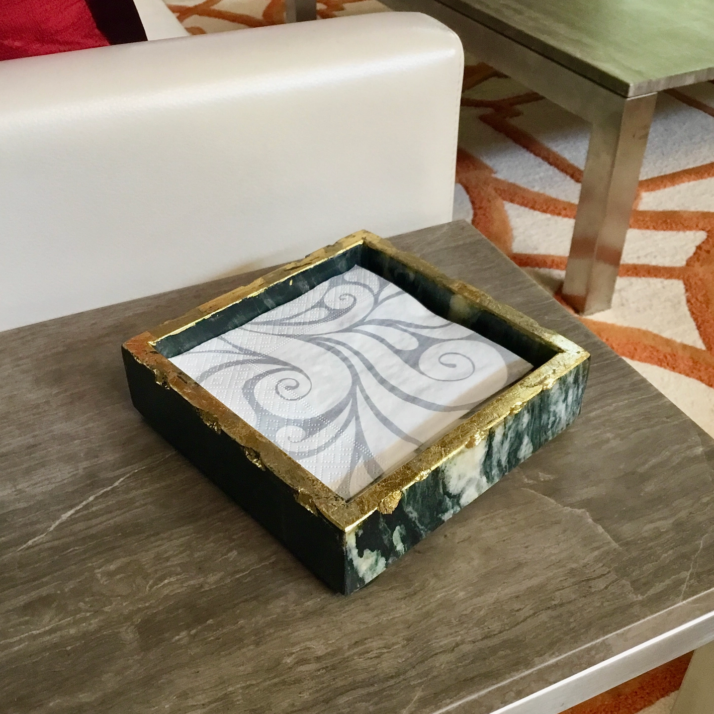 Black Marble Napkin Box