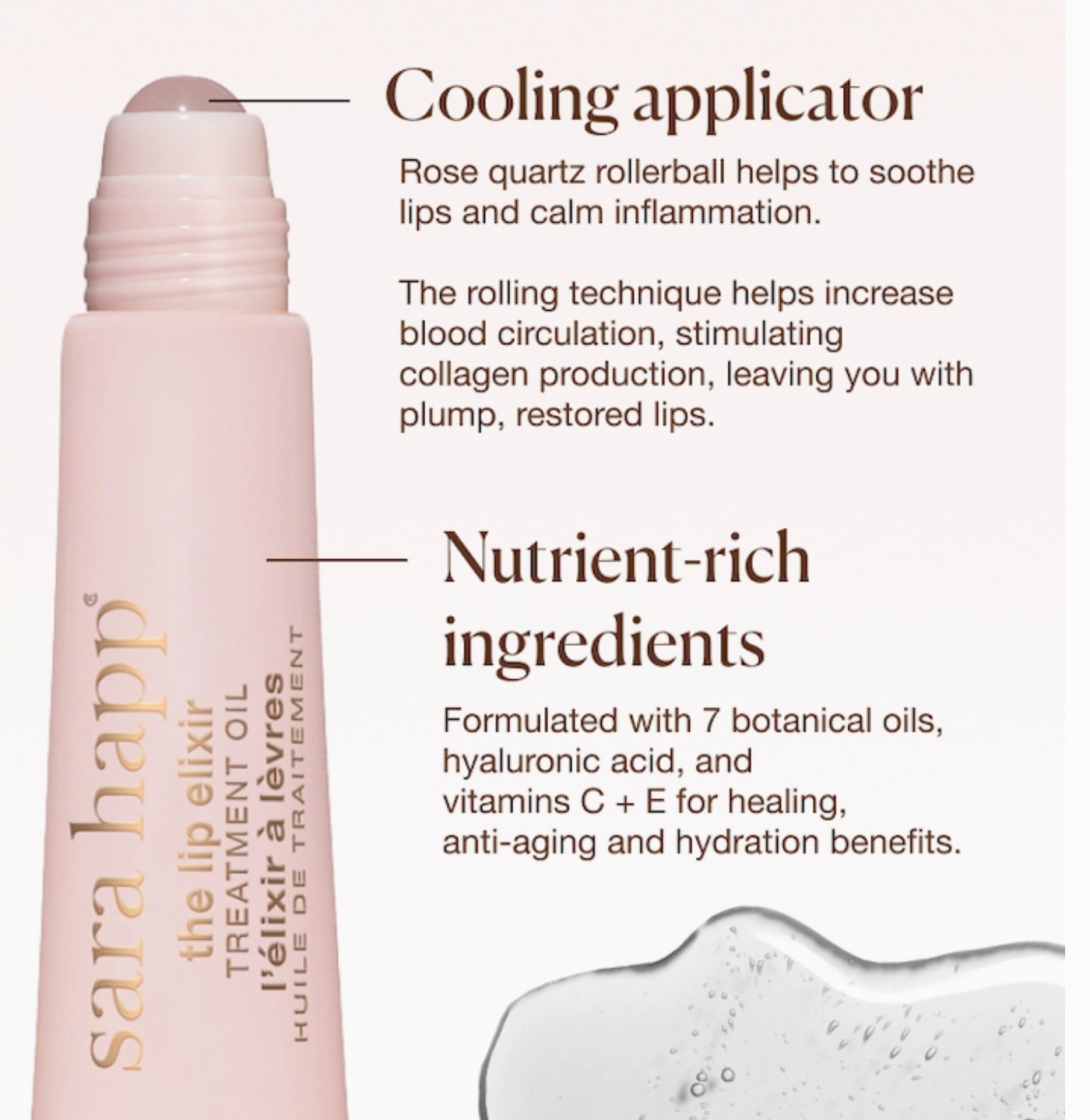 The Lip Elixir - Luxury Lip Oil with Rose Quartz Rollerball